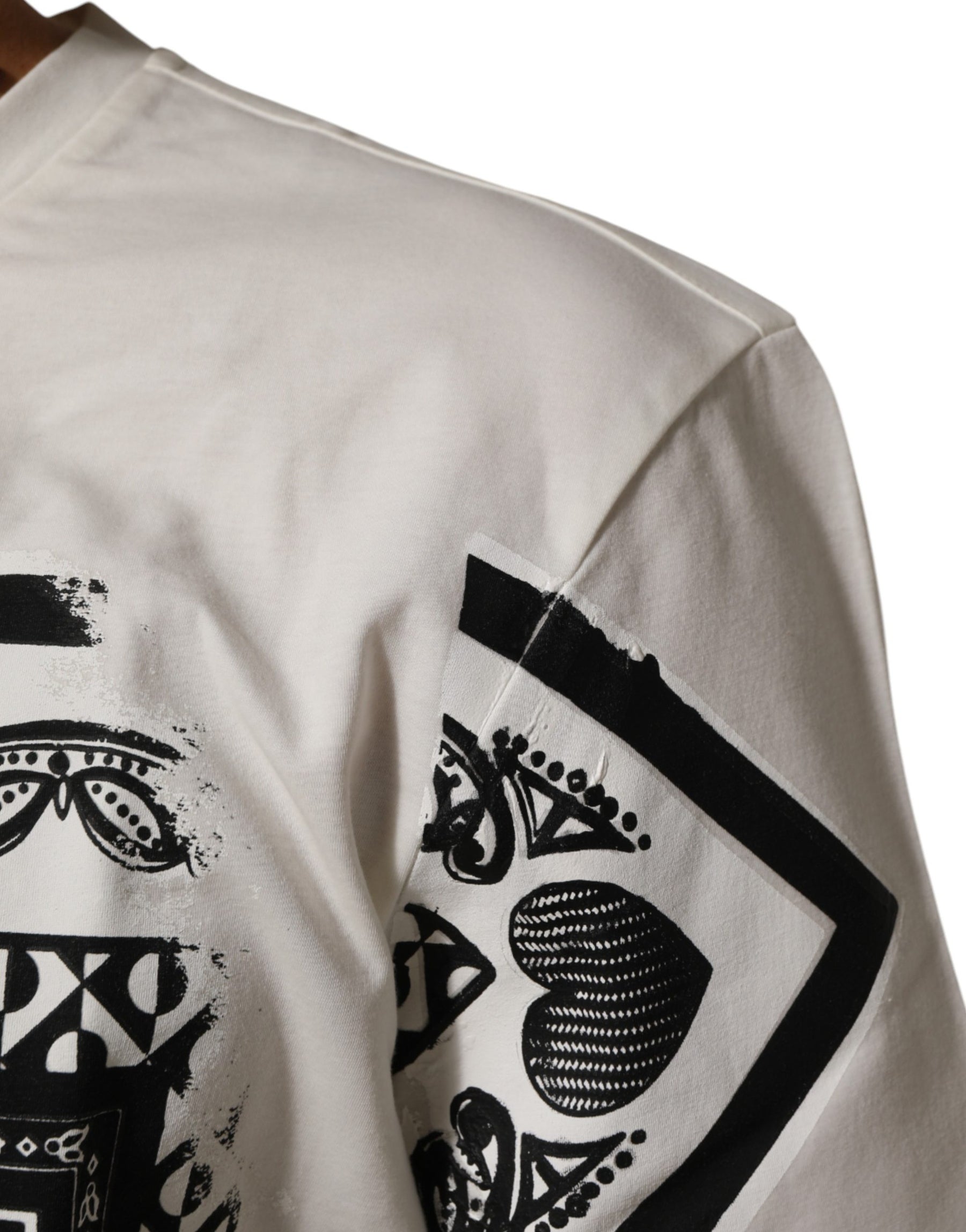 Dolce & Gabbana White Cotton Bandana Print CrewNeck T-shirt | Regal Royce
