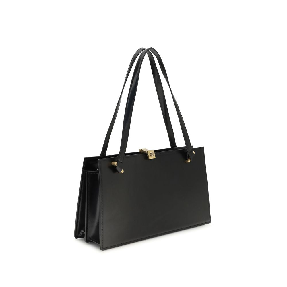 Versace Black Calf Leather Bos Taurus Shoulder Bag | Regal Royce