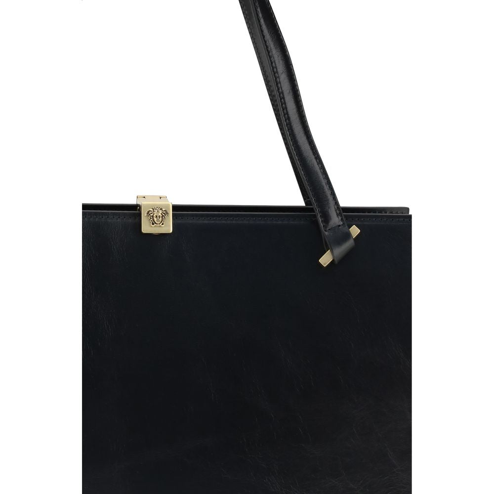 Versace Black Calf Leather Bos Taurus Shoulder Bag | Regal Royce