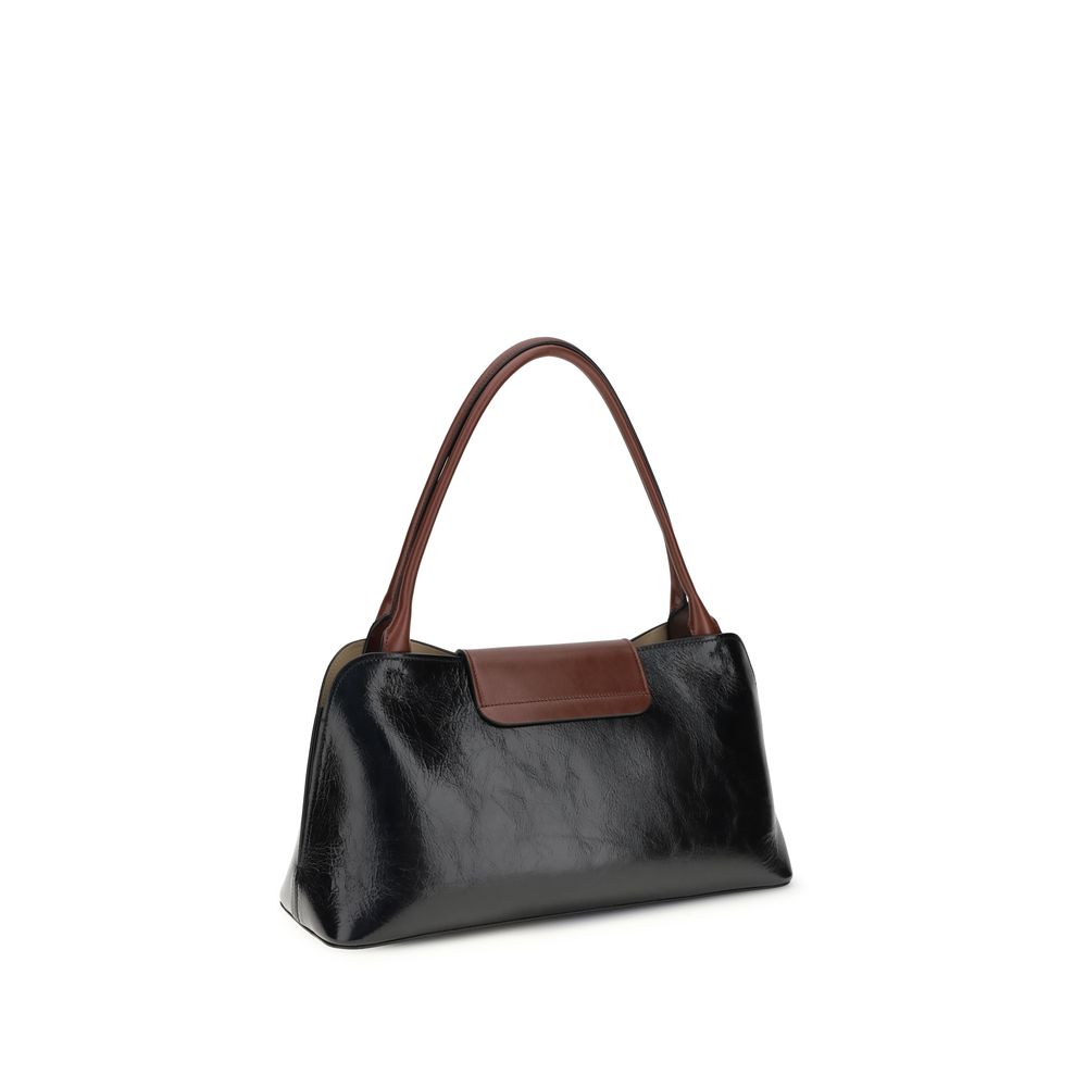Versace Black Calf Leather Bos Taurus Shoulder Bag | Regal Royce