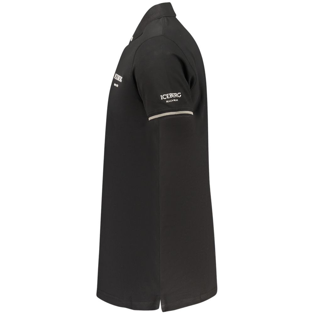 Iceberg Black Cotton Men Polo Shirt | Regal Royce