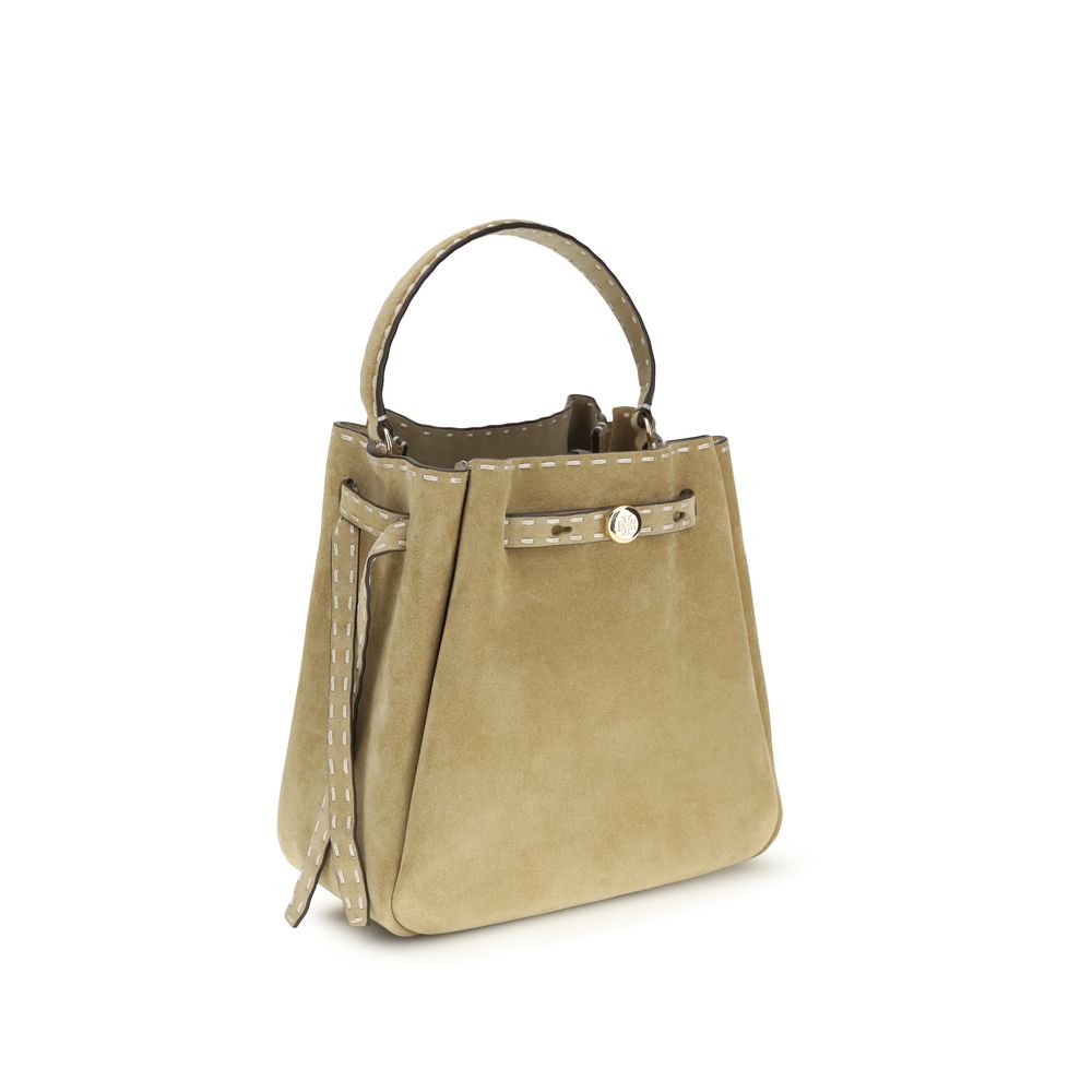 Tory Burch Beige Calf Leather Bos Taurus Backet Bag | Regal Royce