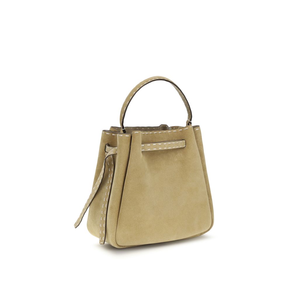 Tory Burch Beige Calf Leather Bos Taurus Backet Bag | Regal Royce