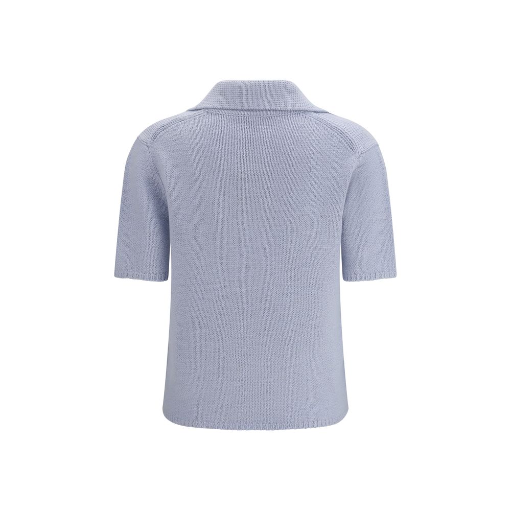 Gabriela Hearst Blue Cashmere Polo Shirt | Regal Royce