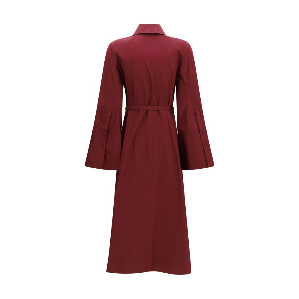 Gabriela Hearst Bordeaux Cotton Casual Dress | Regal Royce