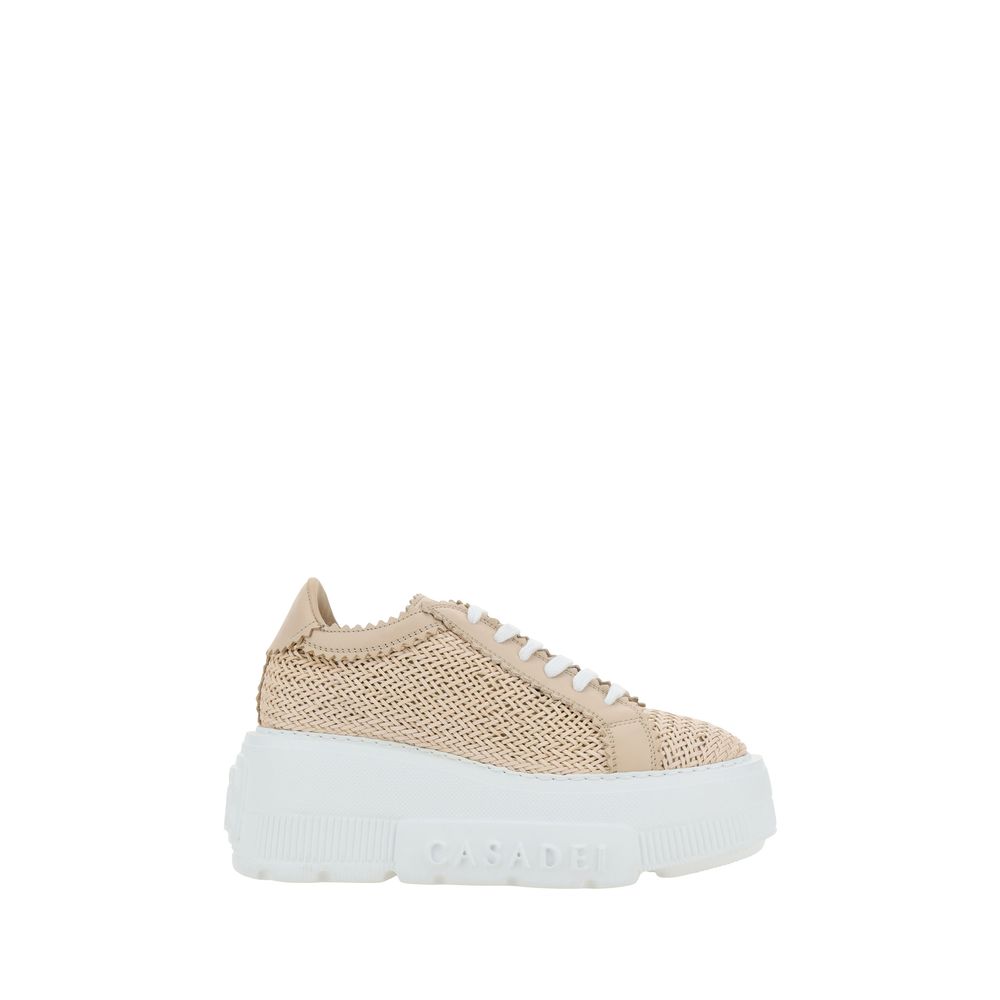 Casadei Beige Other Fibres Platform Sneakers | Regal Royce