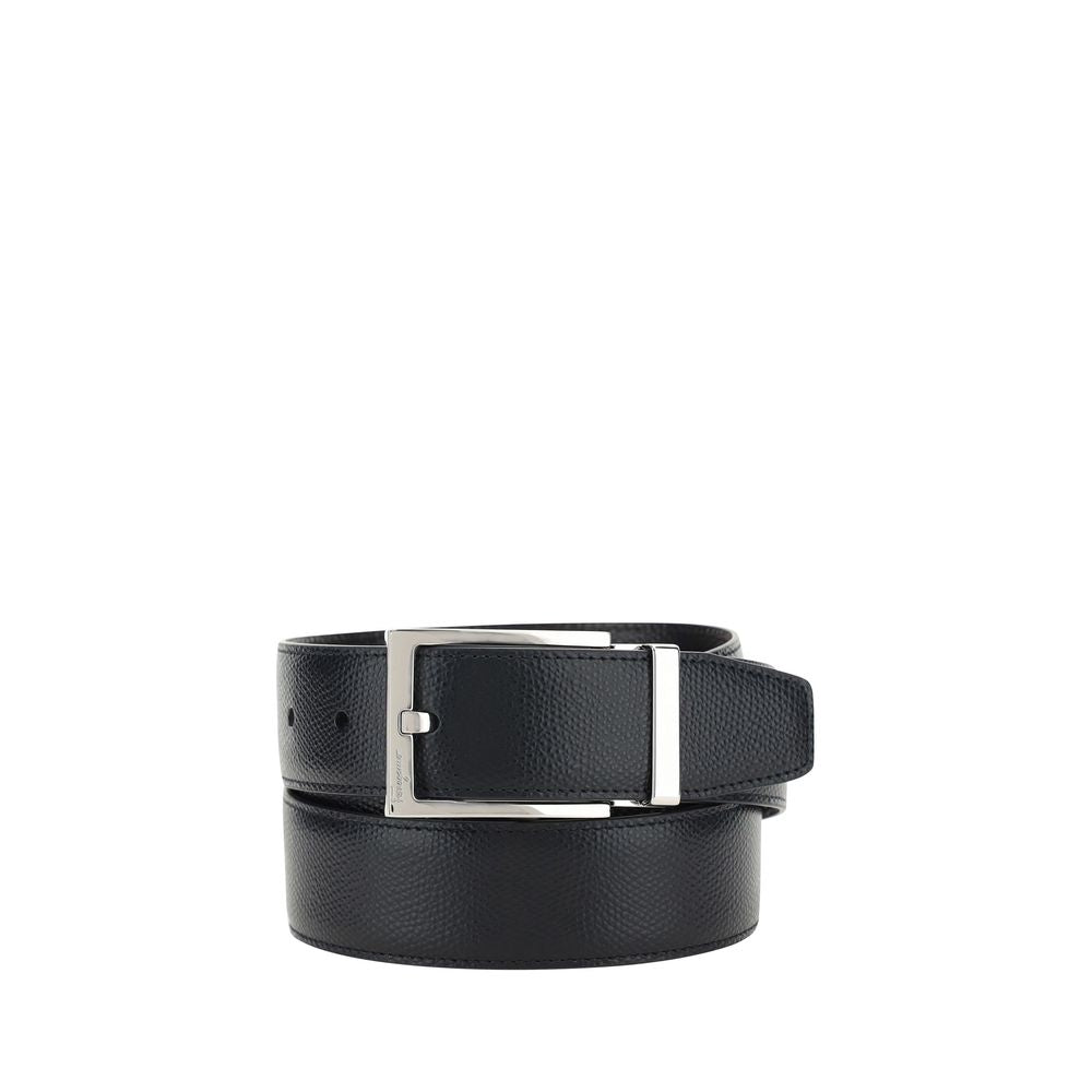 Ferragamo Black Calf Leather Bos Taurus Belt | Regal Royce