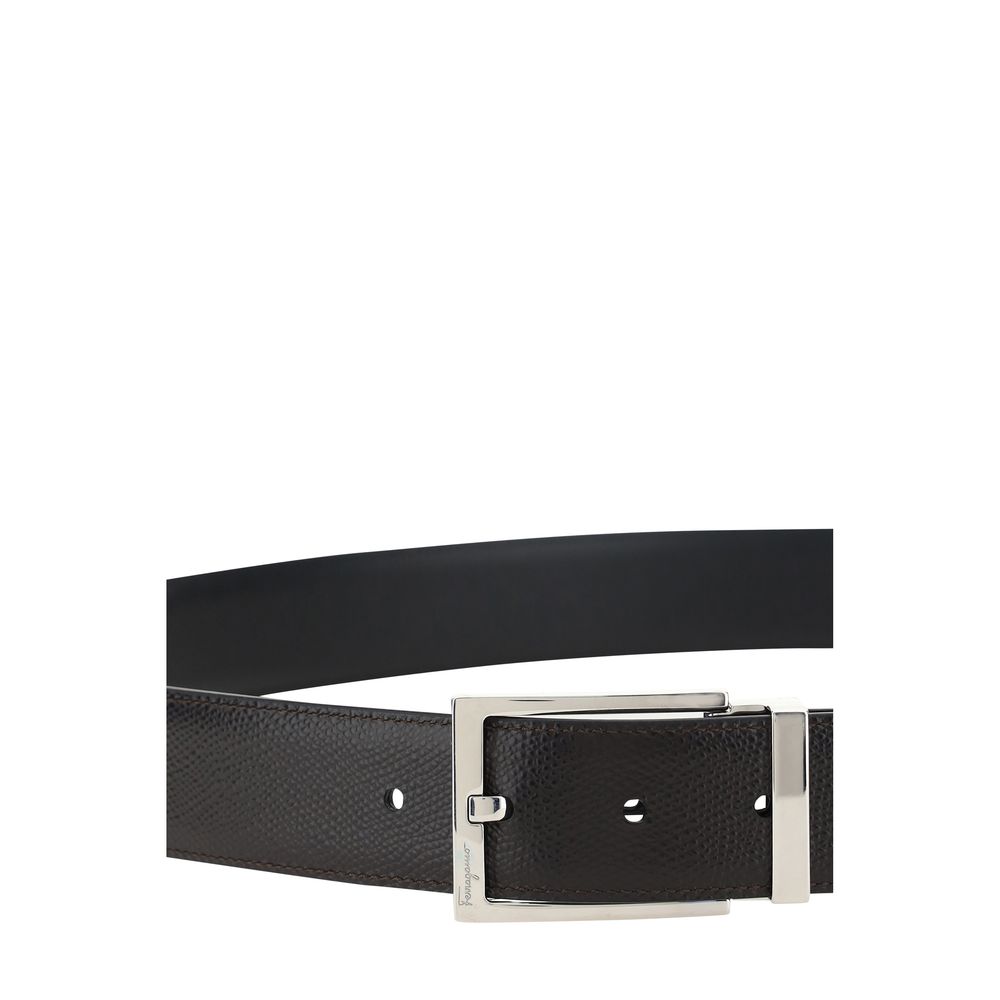 Ferragamo Black Calf Leather Bos Taurus Belt | Regal Royce