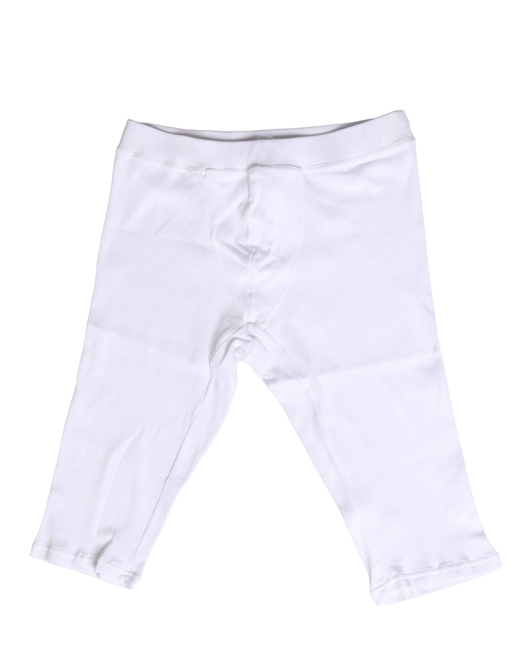 Dolce & Gabbana White Cotton Short Johns Men Pants Underwear | Regal Royce