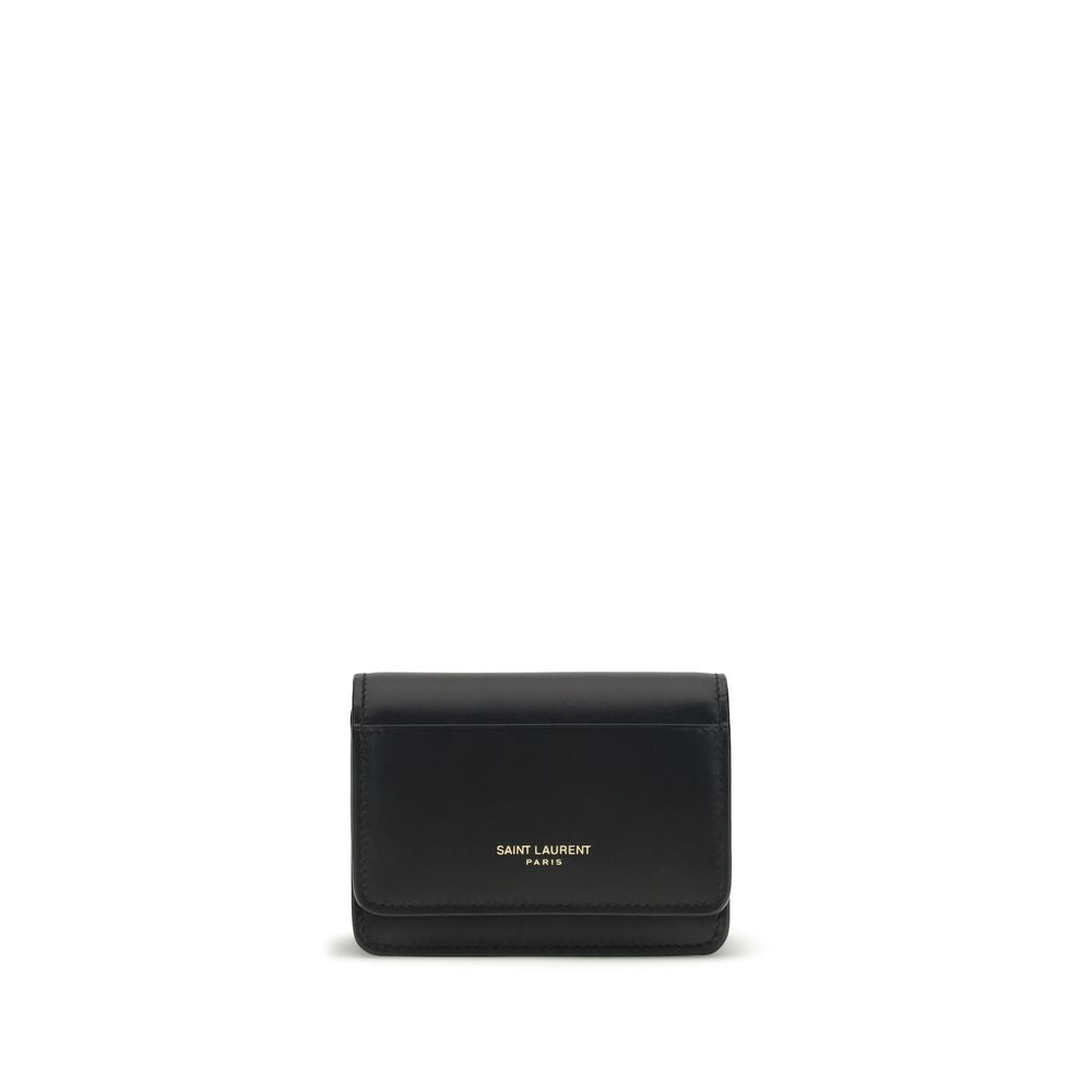 Saint Laurent Black Calf Leather Bos Taurus Wallet | Regal Royce