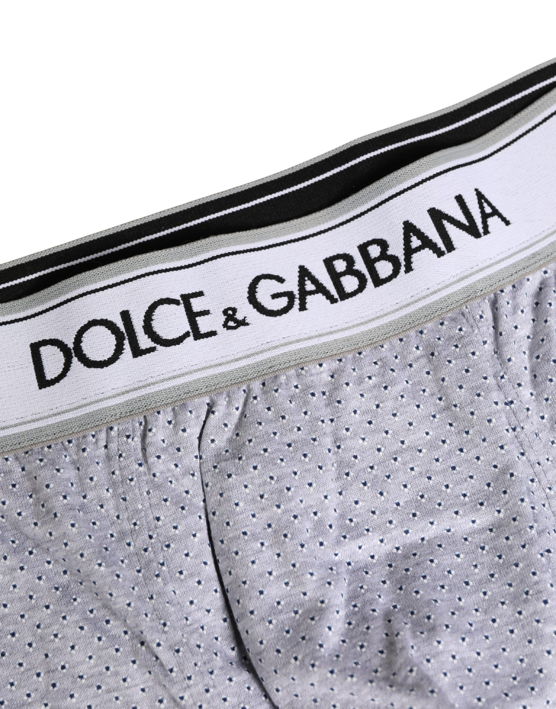 Dolce & Gabbana Gray Logo Cotton Men Regular Boxer Underwear | Regal Royce