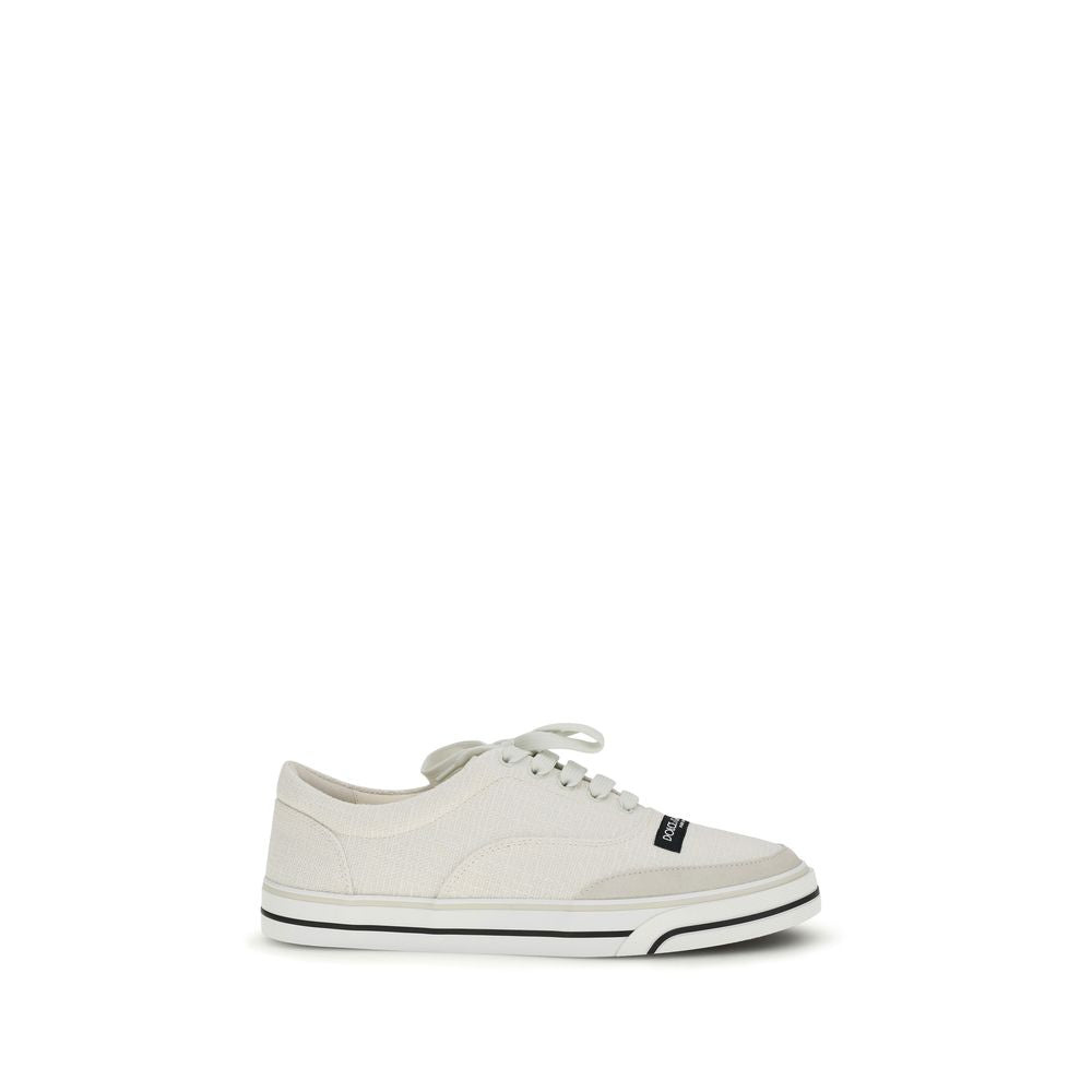 Dolce & Gabbana White Linen Low Top Sneakers | Regal Royce