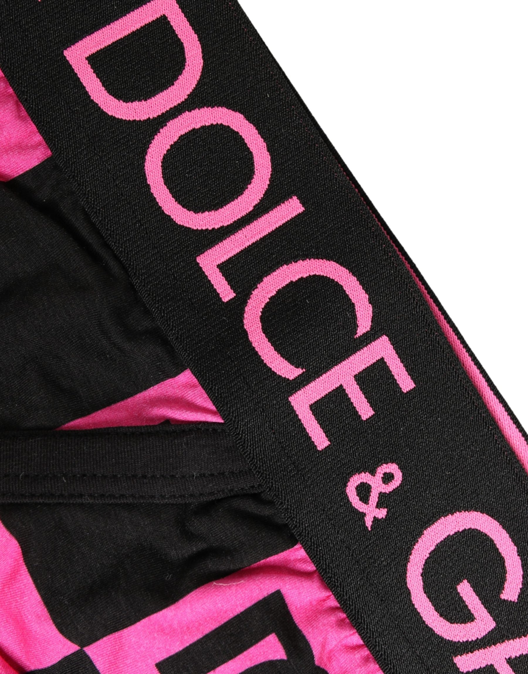 Dolce & Gabbana Black Pink Logo Cotton Brando Brief Underwear | Regal Royce