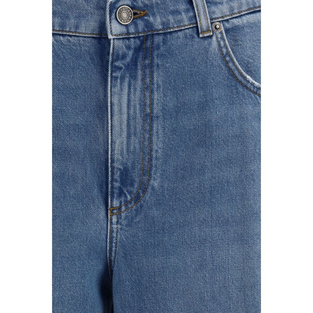 Dolce & Gabbana Blue Cotton Relaxed Fit Jeans | Regal Royce