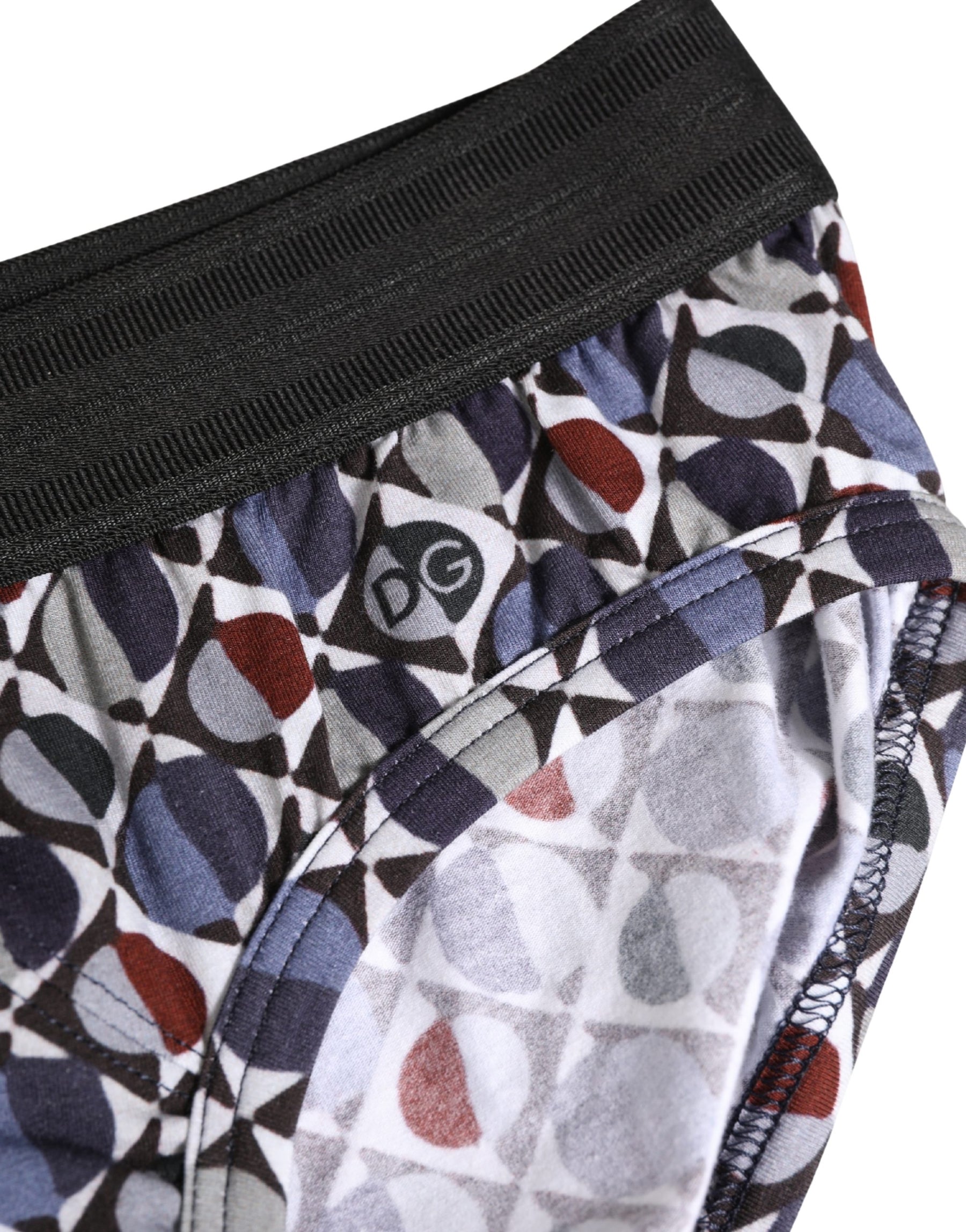 Dolce & Gabbana Multicolor Patterned Men Midi Brief Underwear | Regal Royce