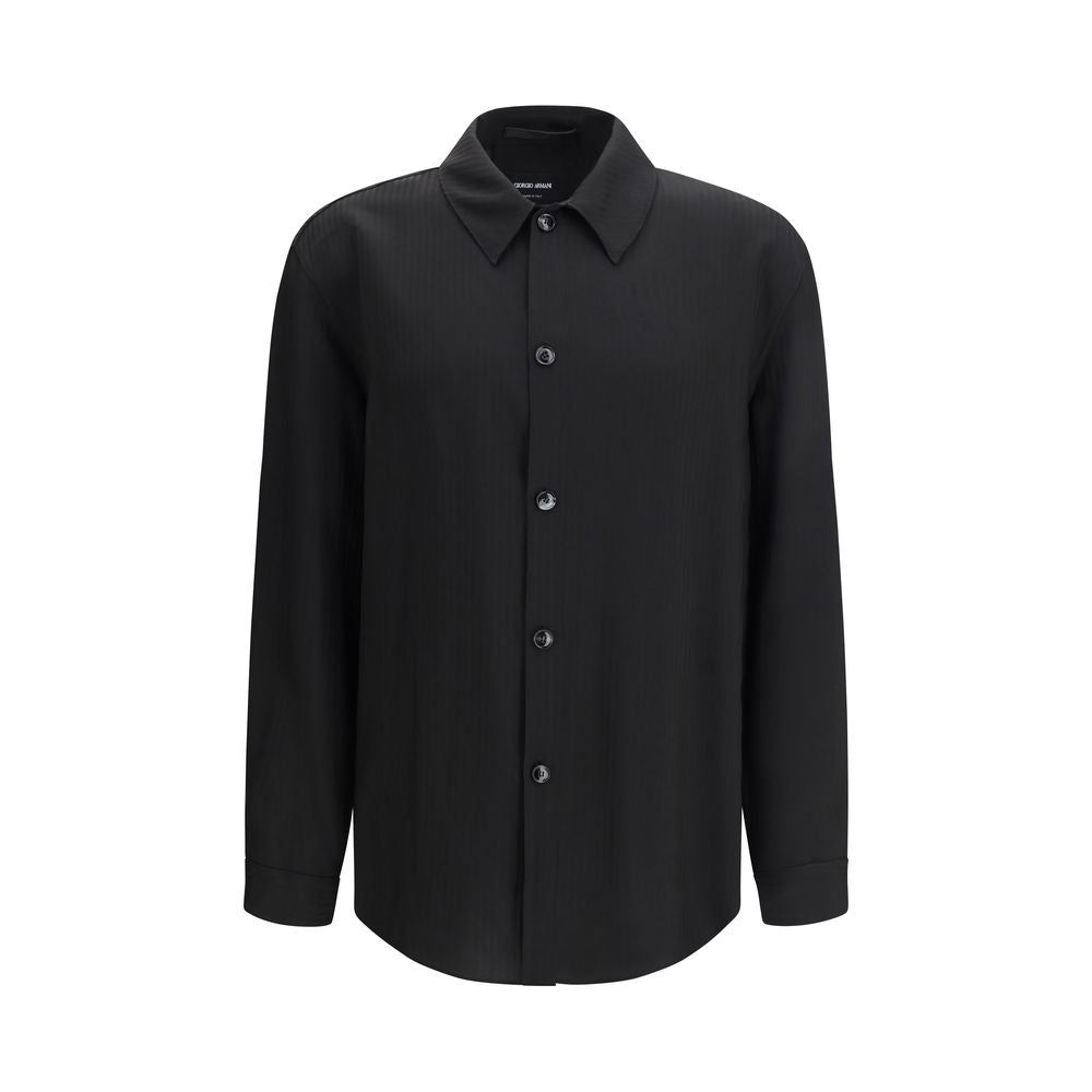 Giorgio Armani Black Viscose Dress Shirt | Regal Royce