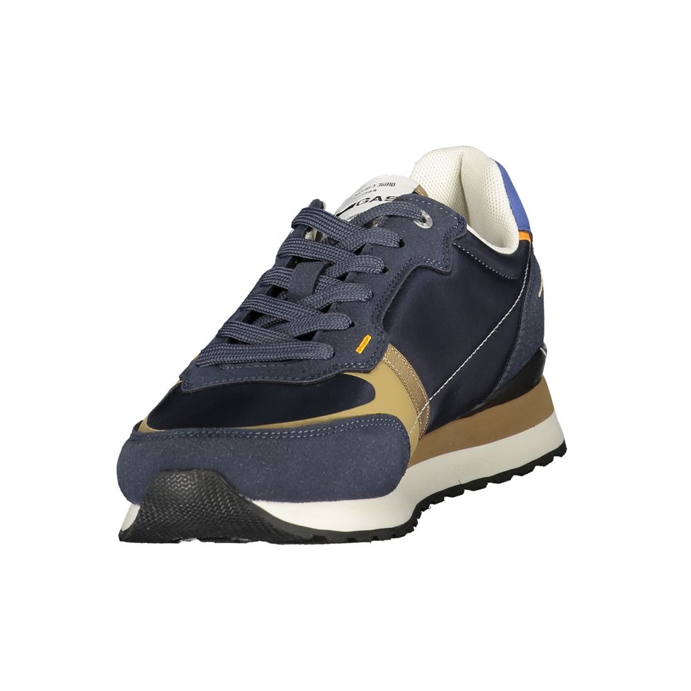 Gas Blue Polyurethane Men Sneaker | Regal Royce