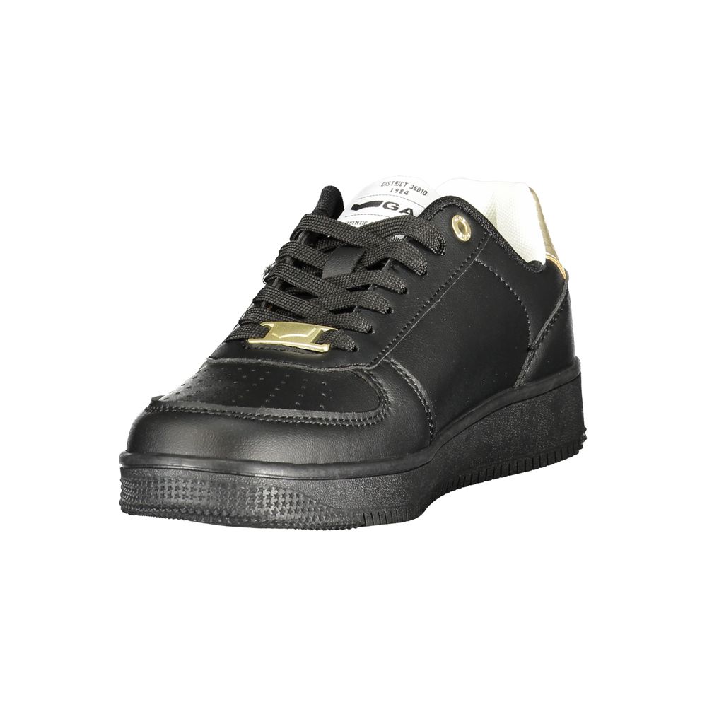 Gas Black Polyurethane Women Sneaker | Regal Royce