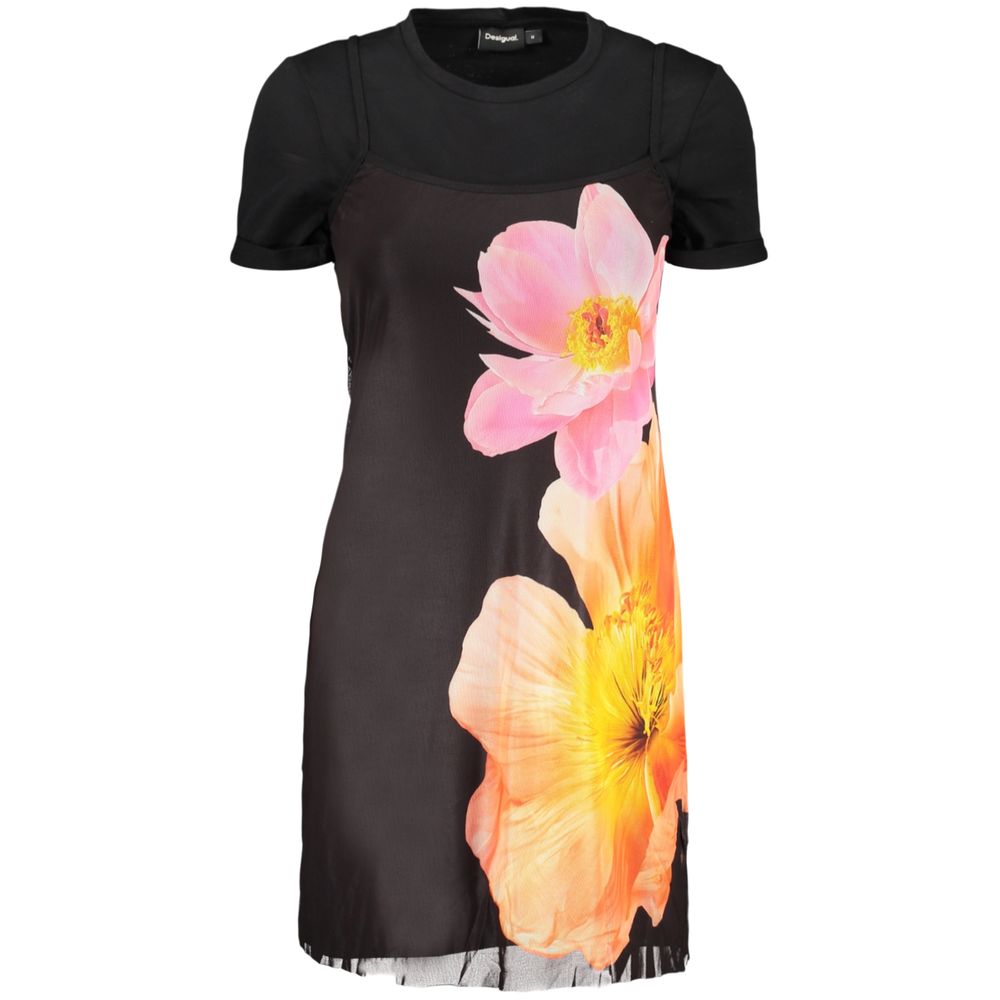 Desigual Black Cotton Women Dress | Regal Royce