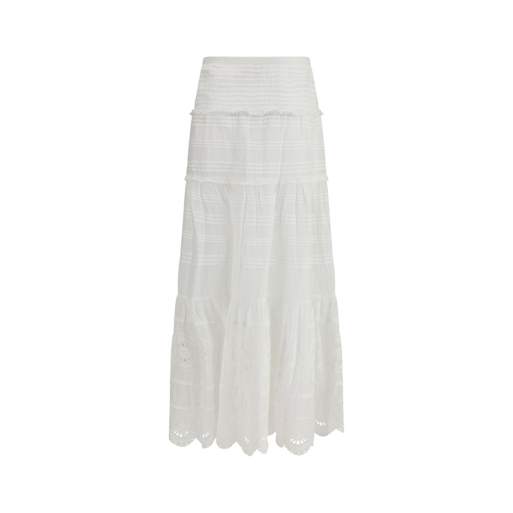 Marant Etoile White Viscose Long Skirt | Regal Royce