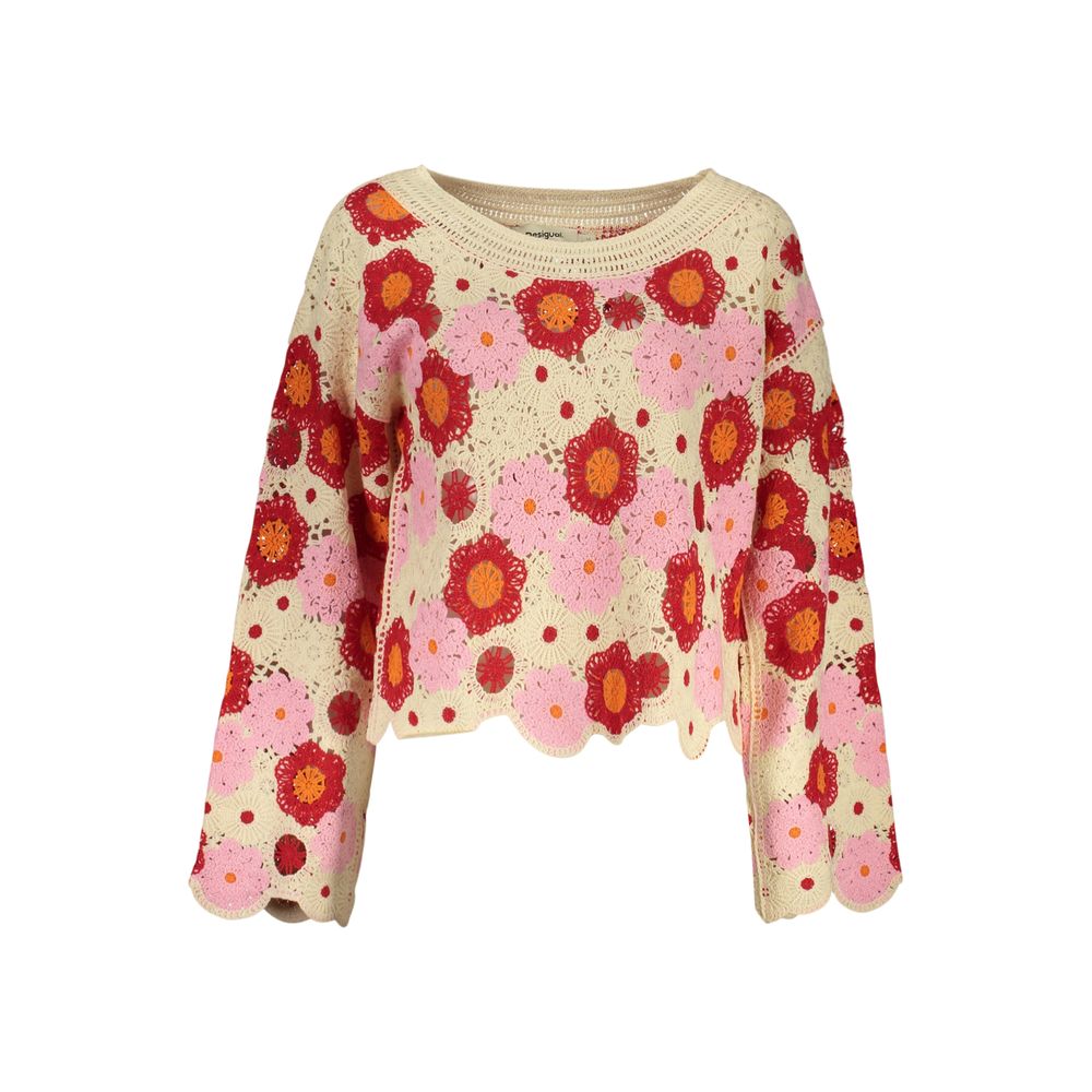 Desigual Beige Cotton Women Sweater | Regal Royce