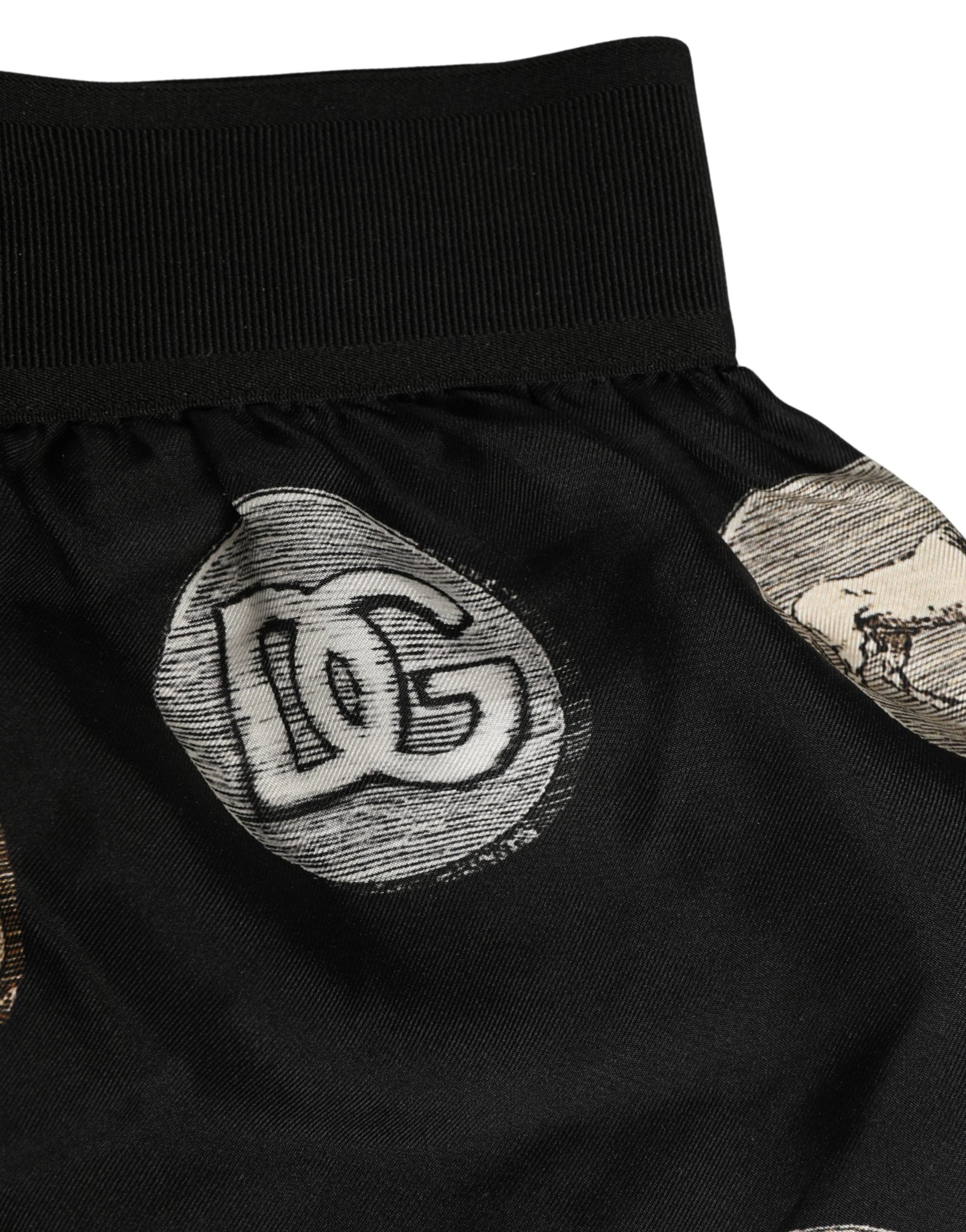Dolce & Gabbana Black Ancient Coin Print Boxer Shorts Underwear | Regal Royce