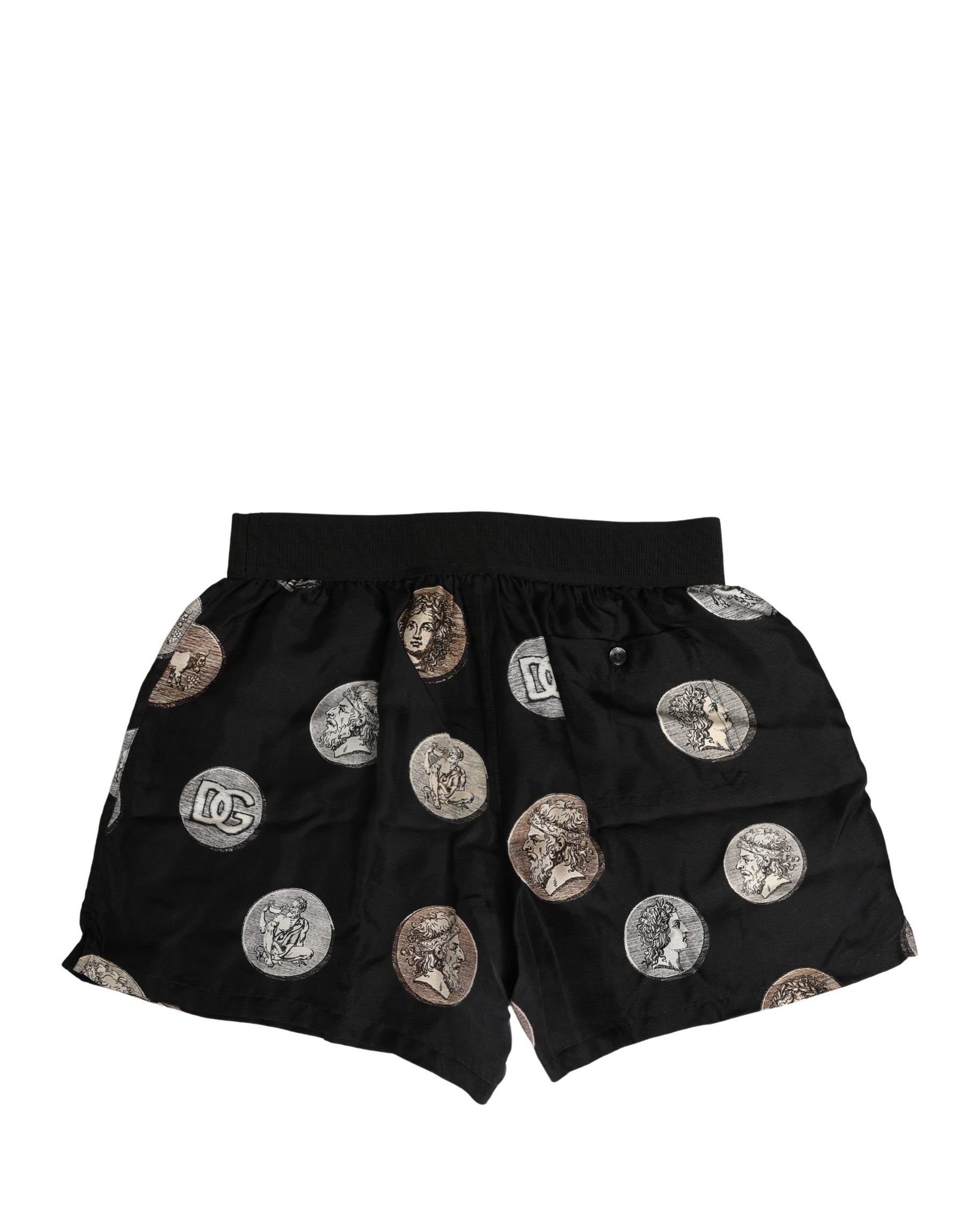 Dolce & Gabbana Black Ancient Coin Print Boxer Shorts Underwear | Regal Royce