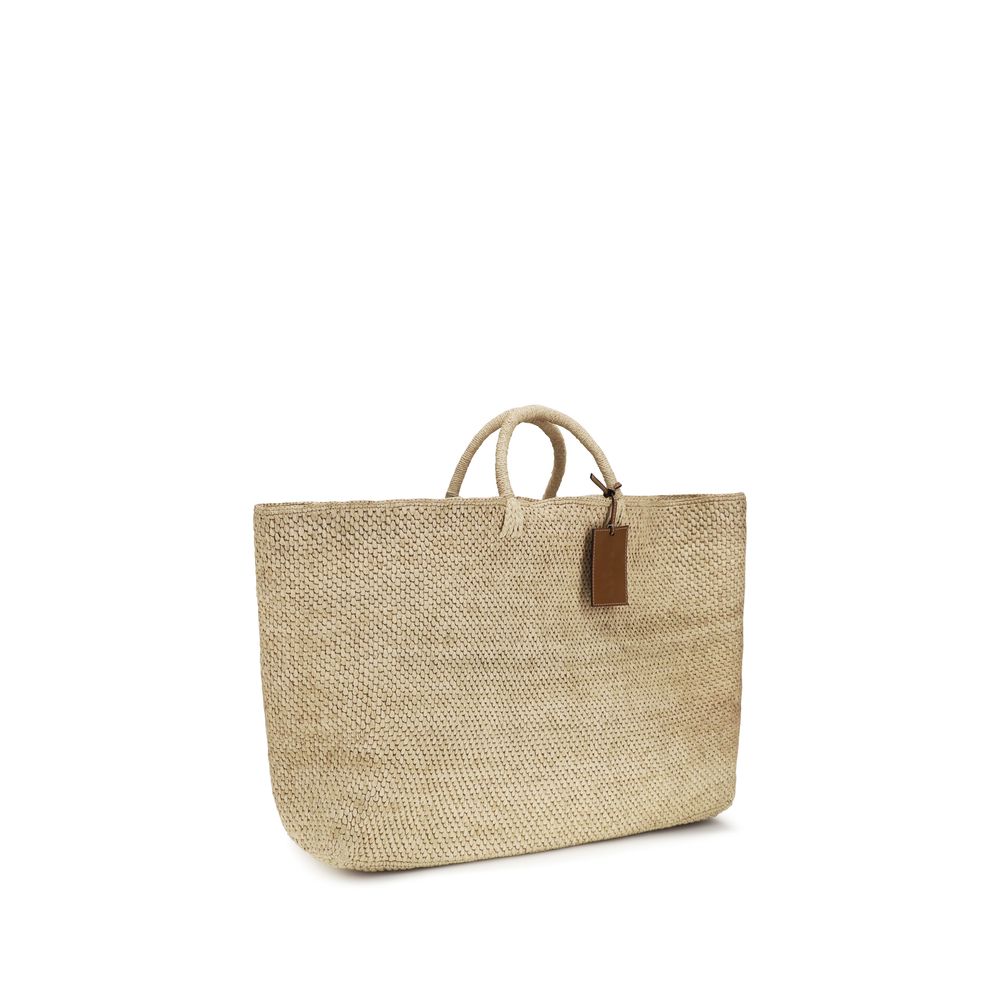 Manebi Beige Raffia Handbag | Regal Royce