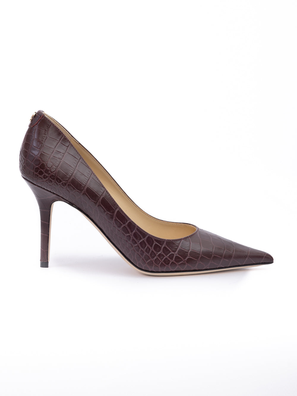 Jimmy Choo Burgundy Croco Embossed Leather Agnes Pumps | Regal Royce