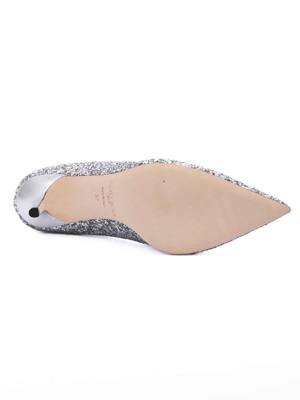 Jimmy Choo Silver Coarse Glitter Fabric Agnes Pumps | Regal Royce
