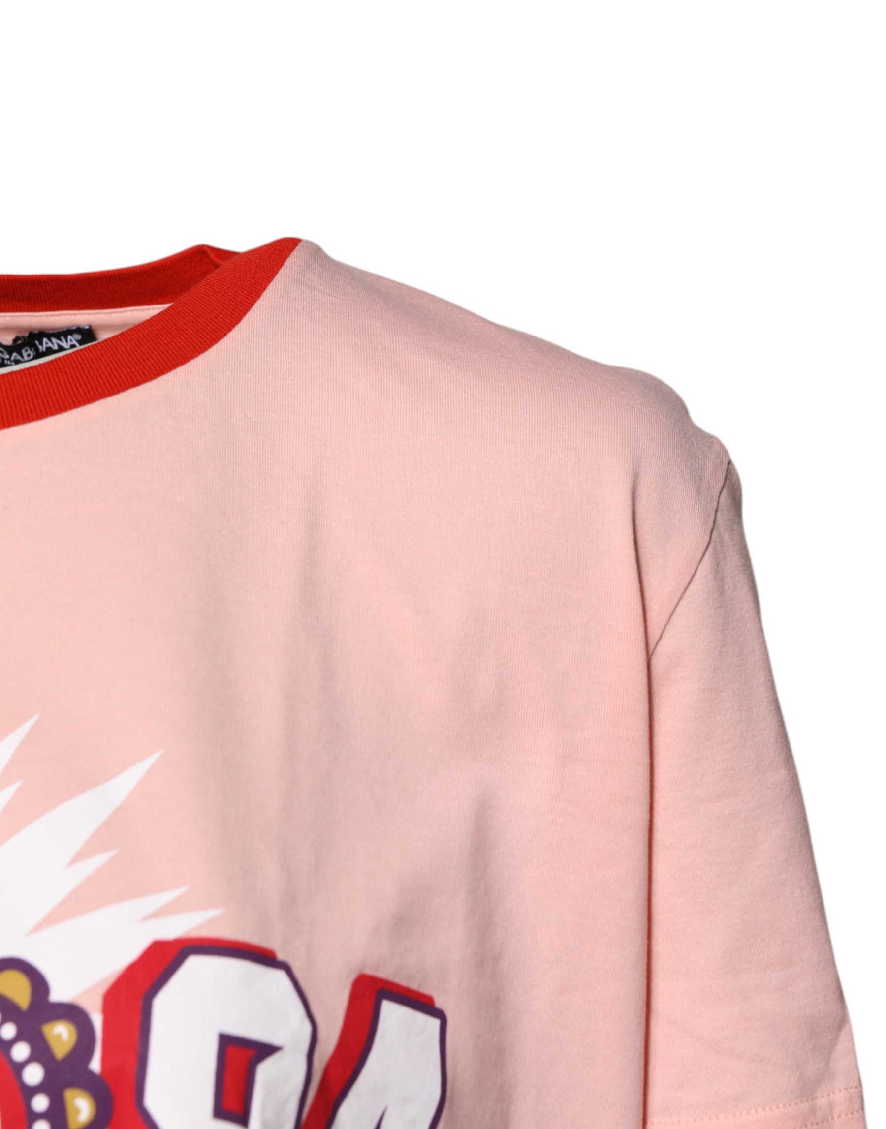 Dolce & Gabbana Pink DG 84 Sacred Heart Print Cotton T-shirt | Regal Royce