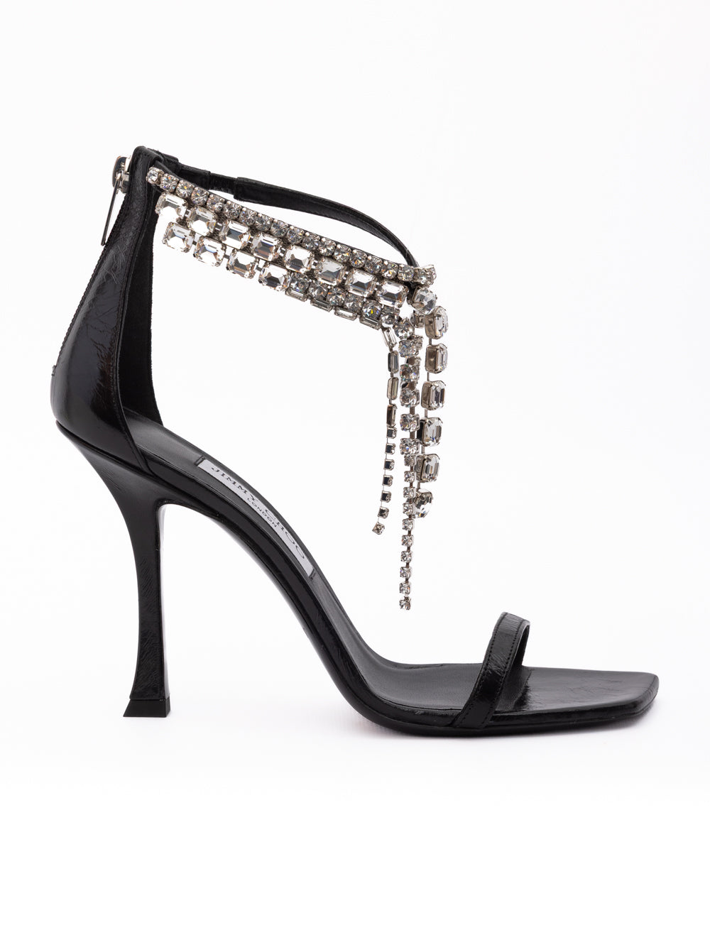Jimmy Choo Black Leather Verity 100 Sandals | Regal Royce