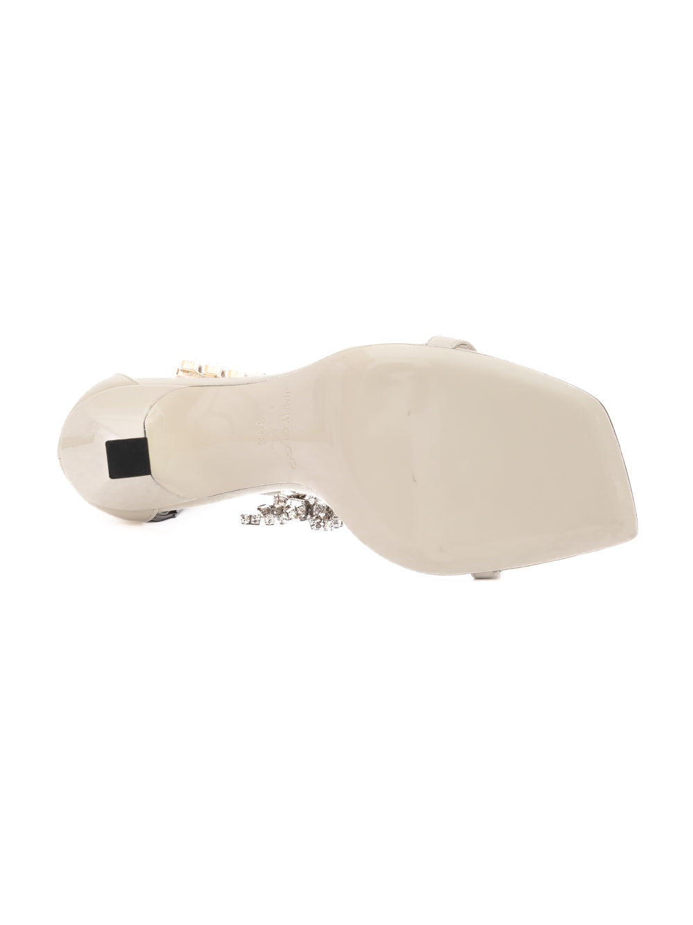 Jimmy Choo White Patent Leather Verity 100 Sandals | Regal Royce