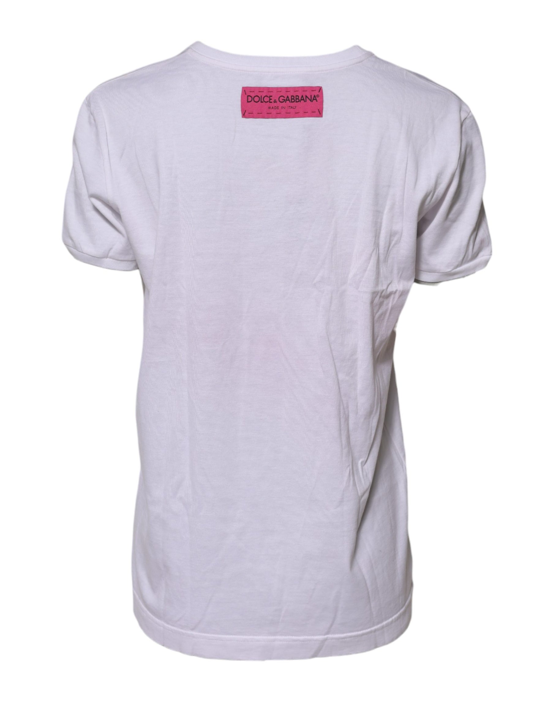 Dolce & Gabbana White D&G Is Flowers Embellished T-shirt | Regal Royce