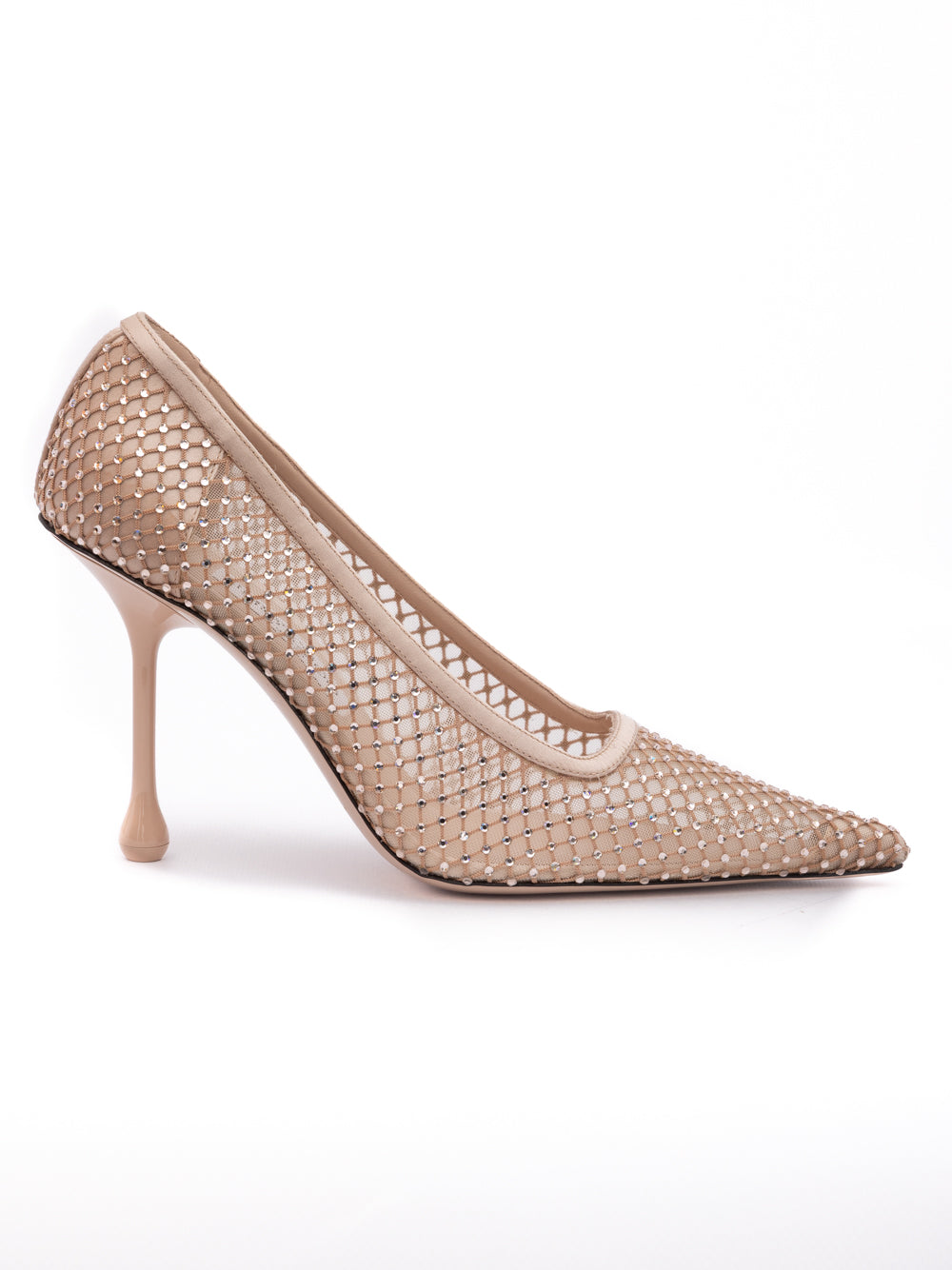 Jimmy Choo Powder Pink Mesh Satin Crystal Ixia 95 Pumps | Regal Royce