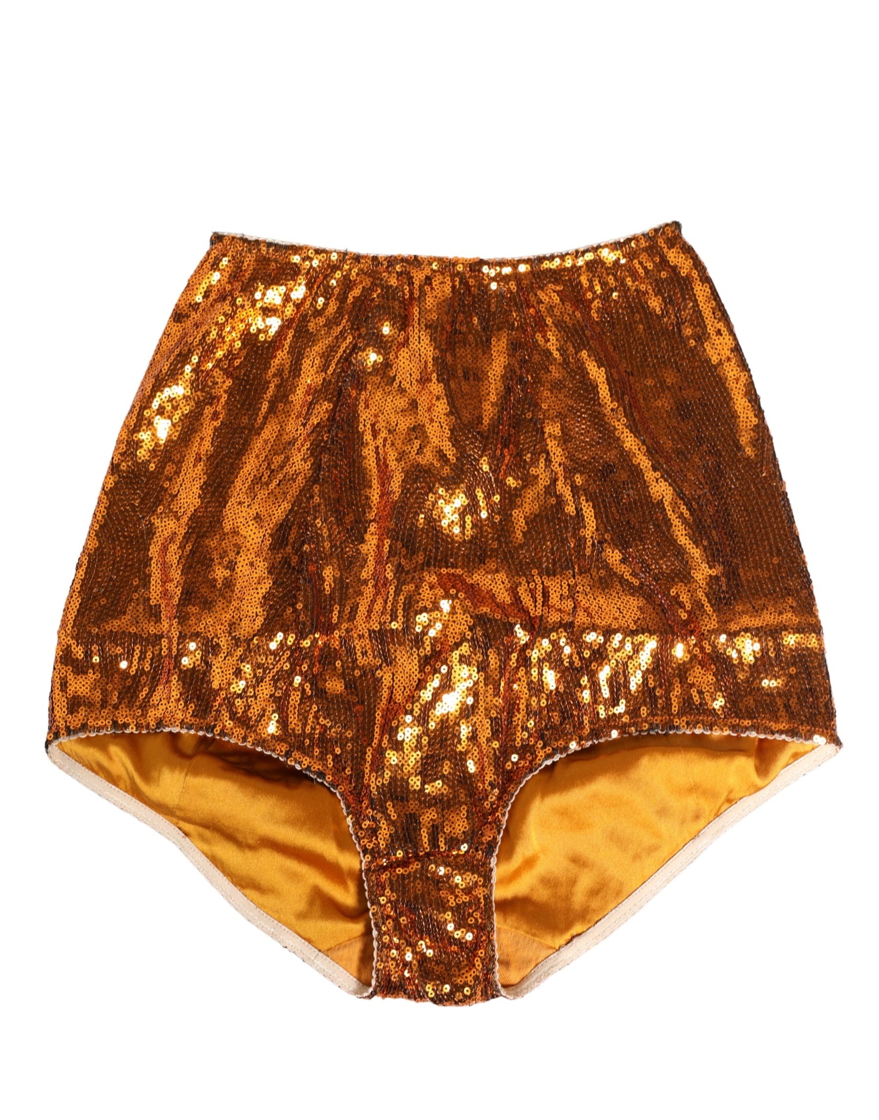 Dolce & Gabbana Orange Sequin Nylon High Waist Girdle Underwear | Regal Royce