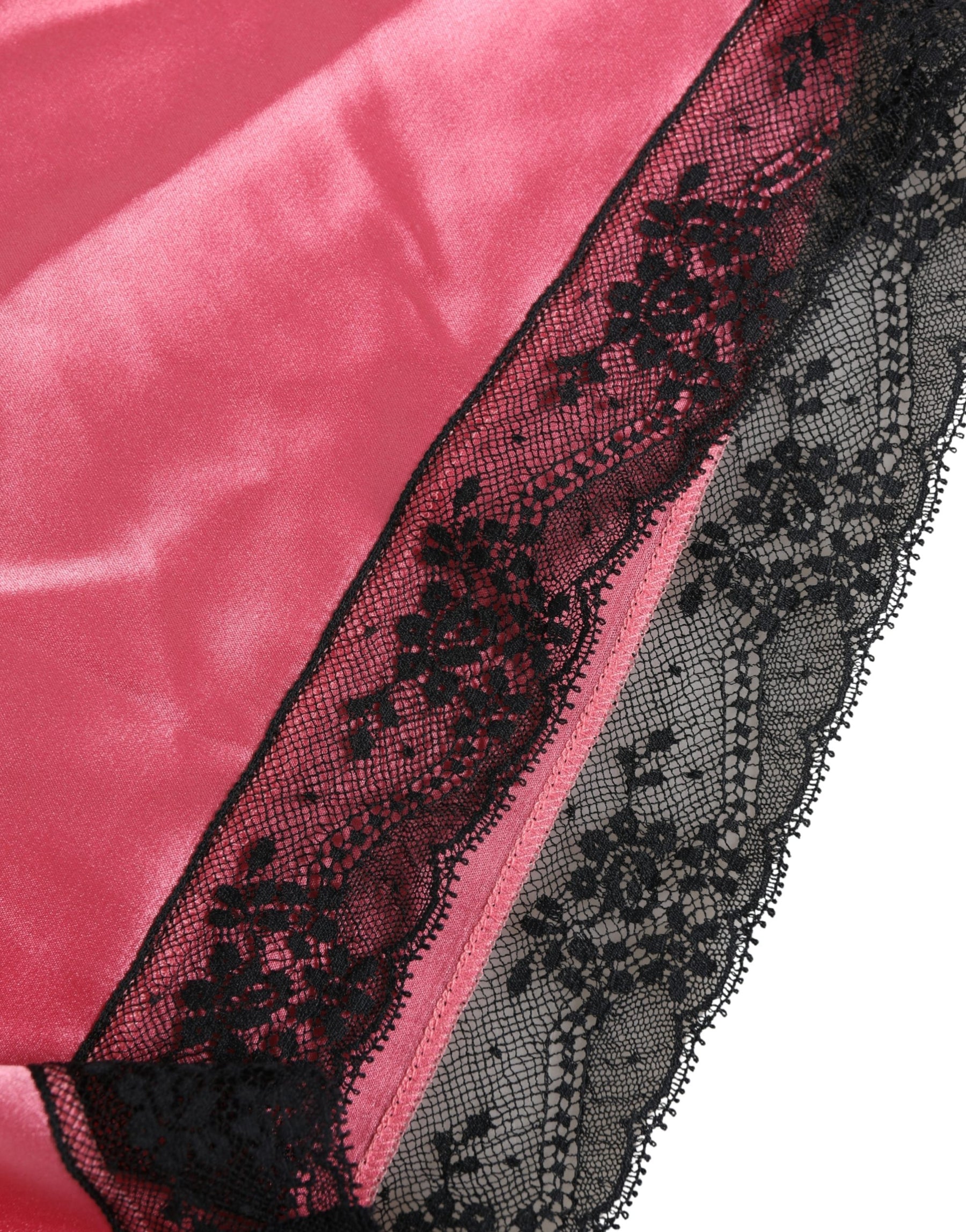 Dolce & Gabbana Pink Silk Satin Lace Trim Pajama Shorts Sleepwear | Regal Royce