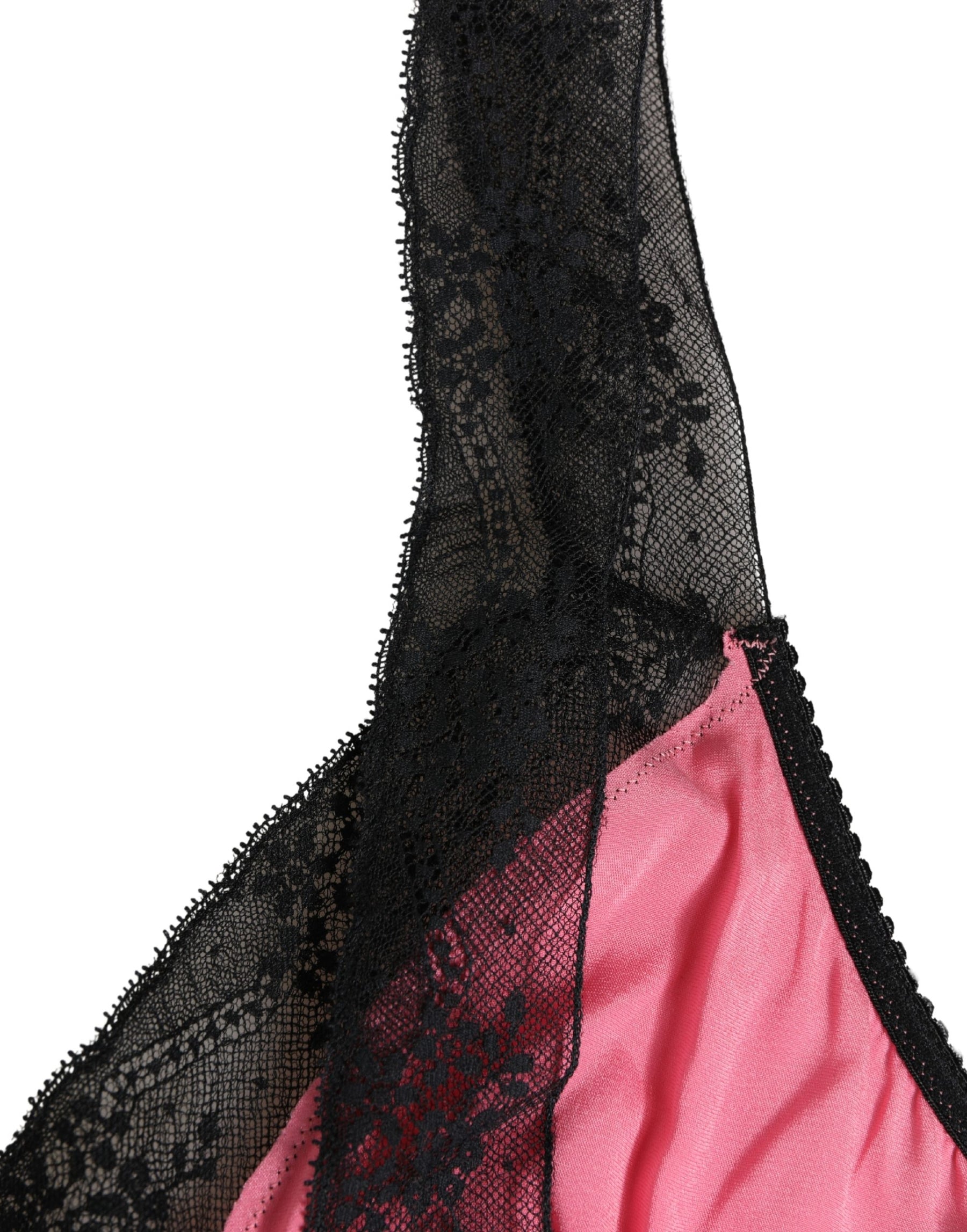 Dolce & Gabbana Pink Silk Satin Lace Trim Lingerie Top Sleepwear | Regal Royce