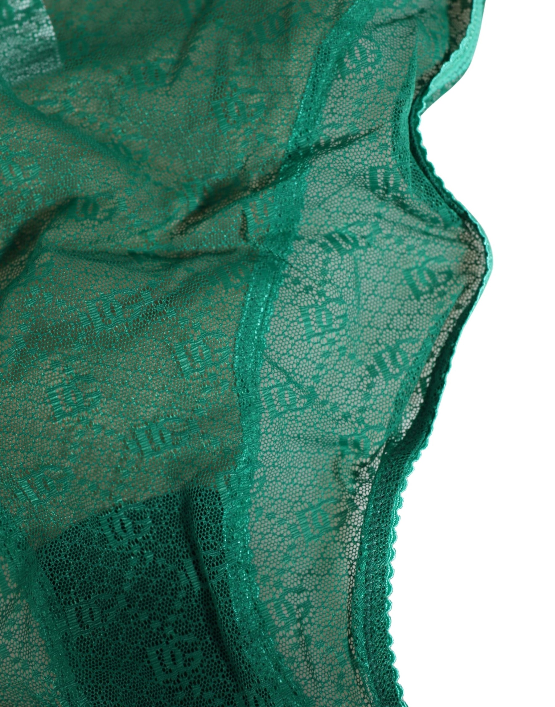 Dolce & Gabbana Green Lace Nylon DG Lingerie Panty Brief Underwear | Regal Royce