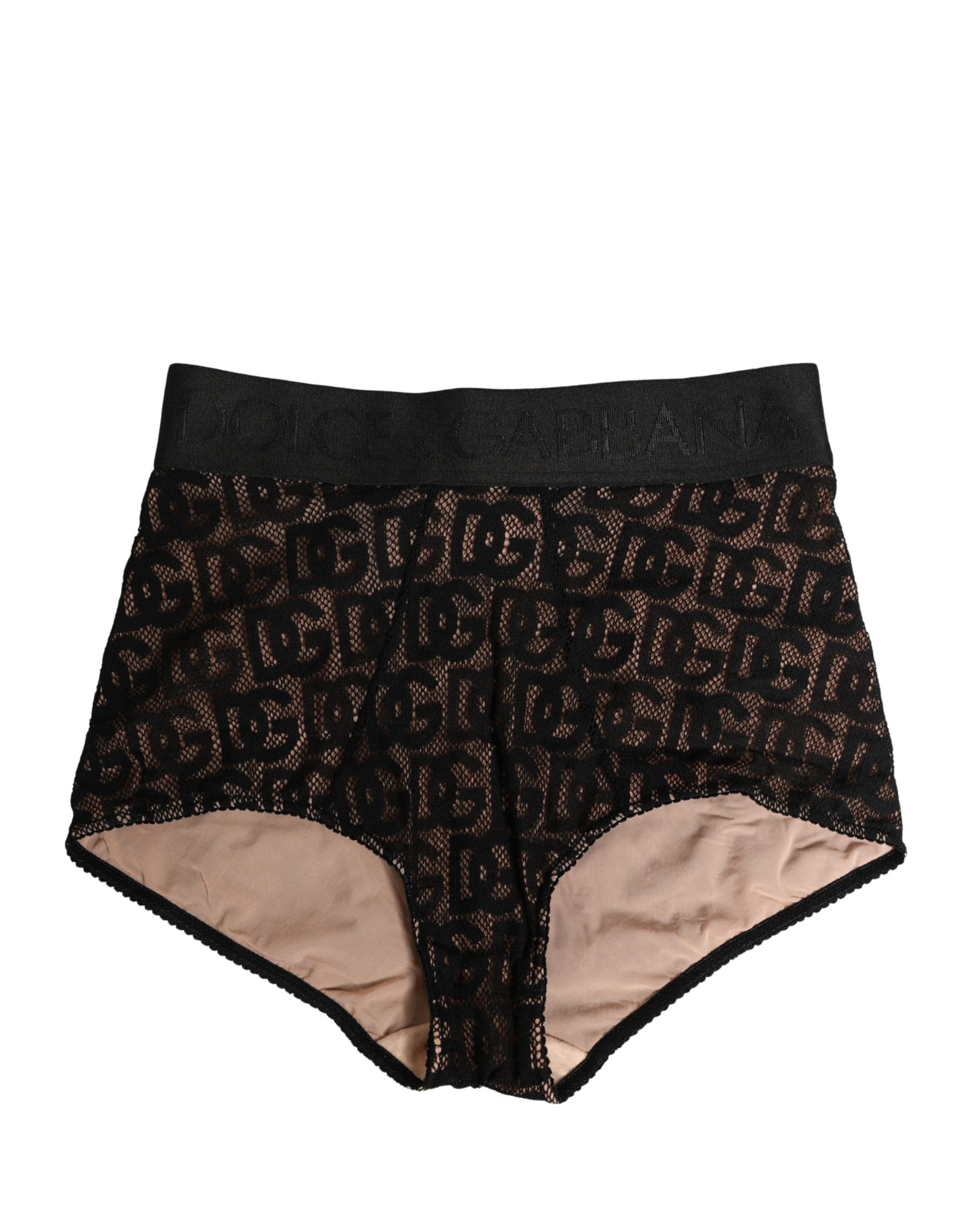 Dolce & Gabbana Black Cotton DG Logo High Waist Girdle Underwear | Regal Royce