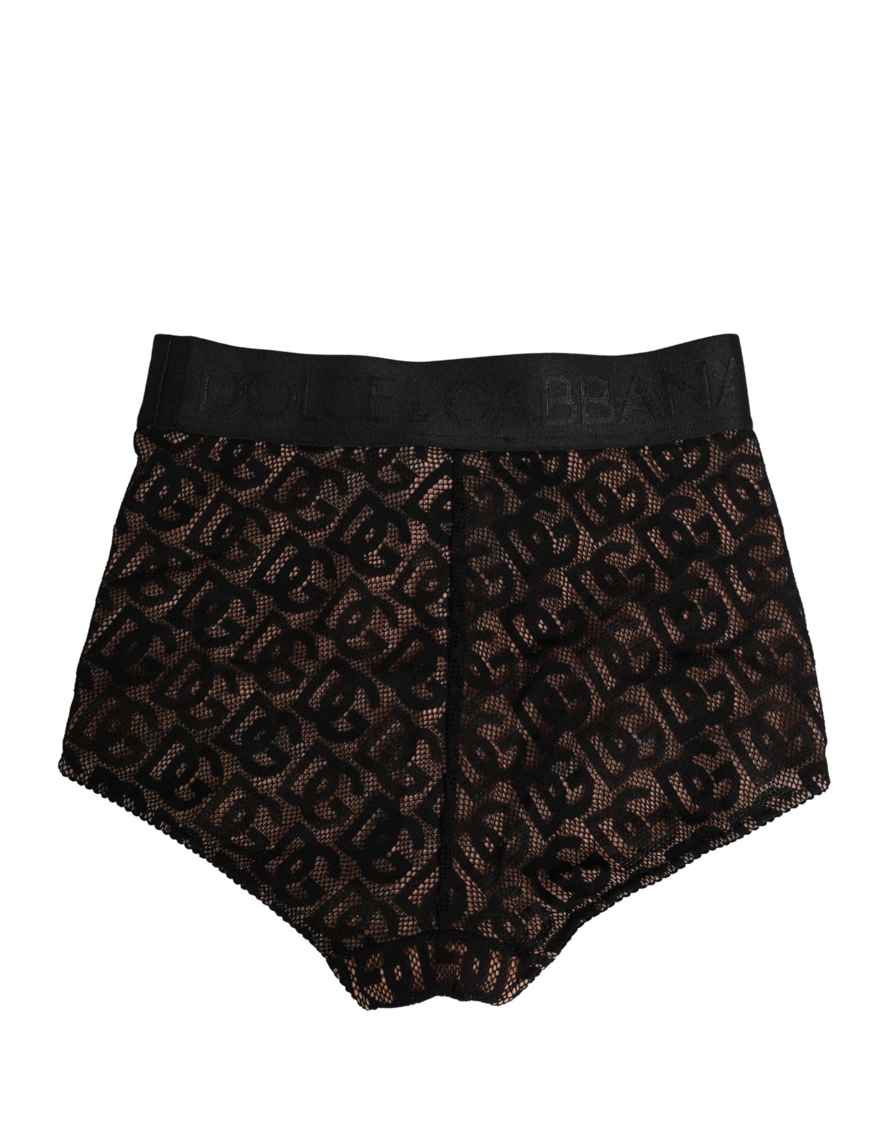 Dolce & Gabbana Black Cotton DG Logo High Waist Girdle Underwear | Regal Royce