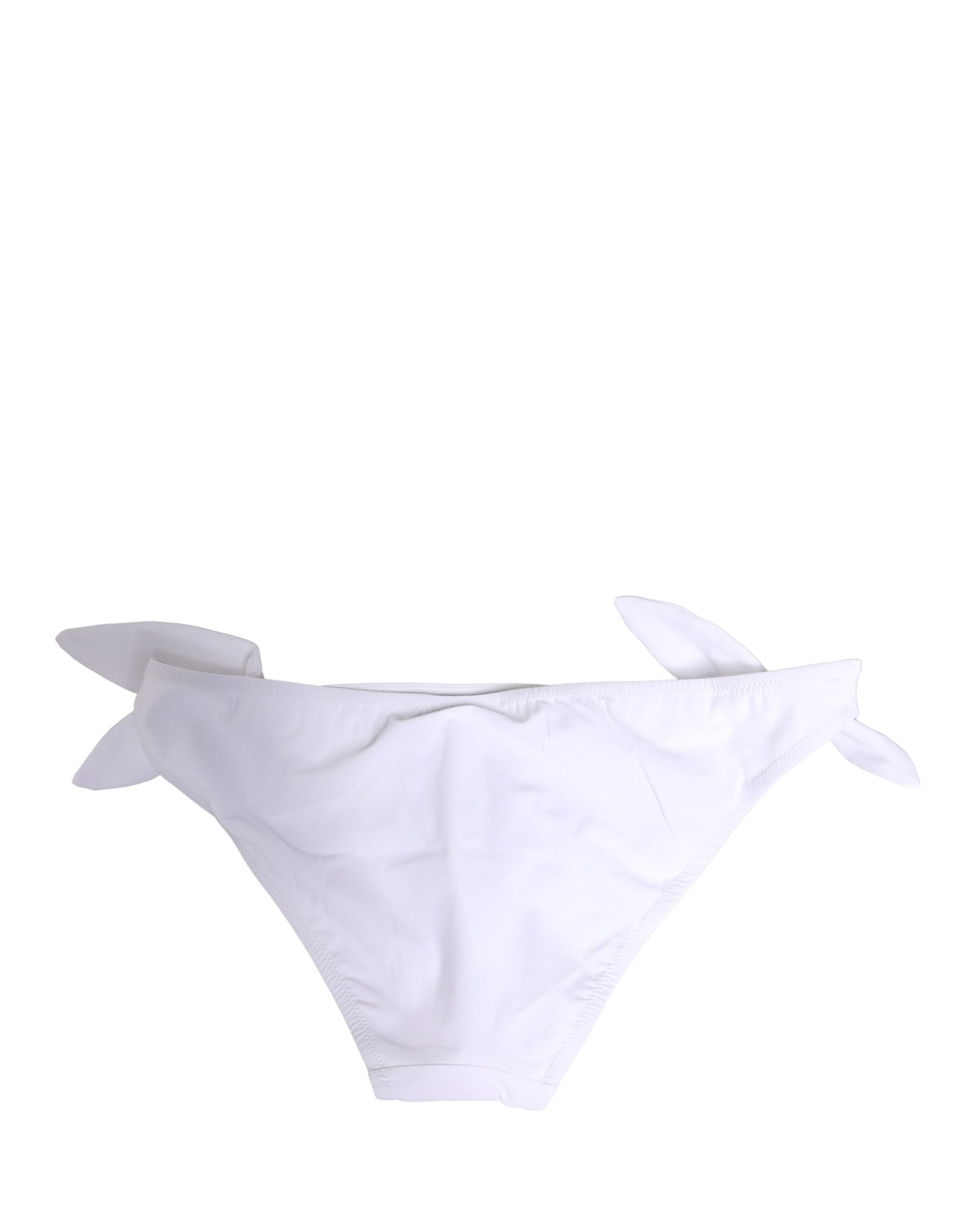 Dolce & Gabbana White Nylon DG Logo Plaque Bikini Bottom Swimwear | Regal Royce