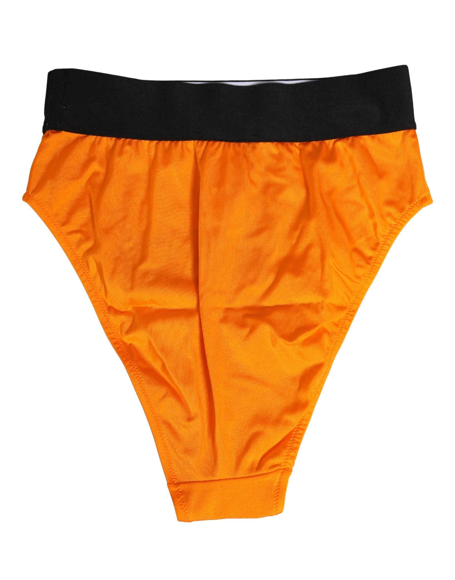 Dolce & Gabbana Orange Crystal High Waist Brief Panty Underwear | Regal Royce