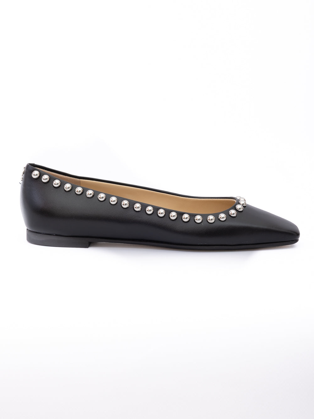 Jimmy Choo Black Leather Dome Studs Mirele Ballet Flat | Regal Royce
