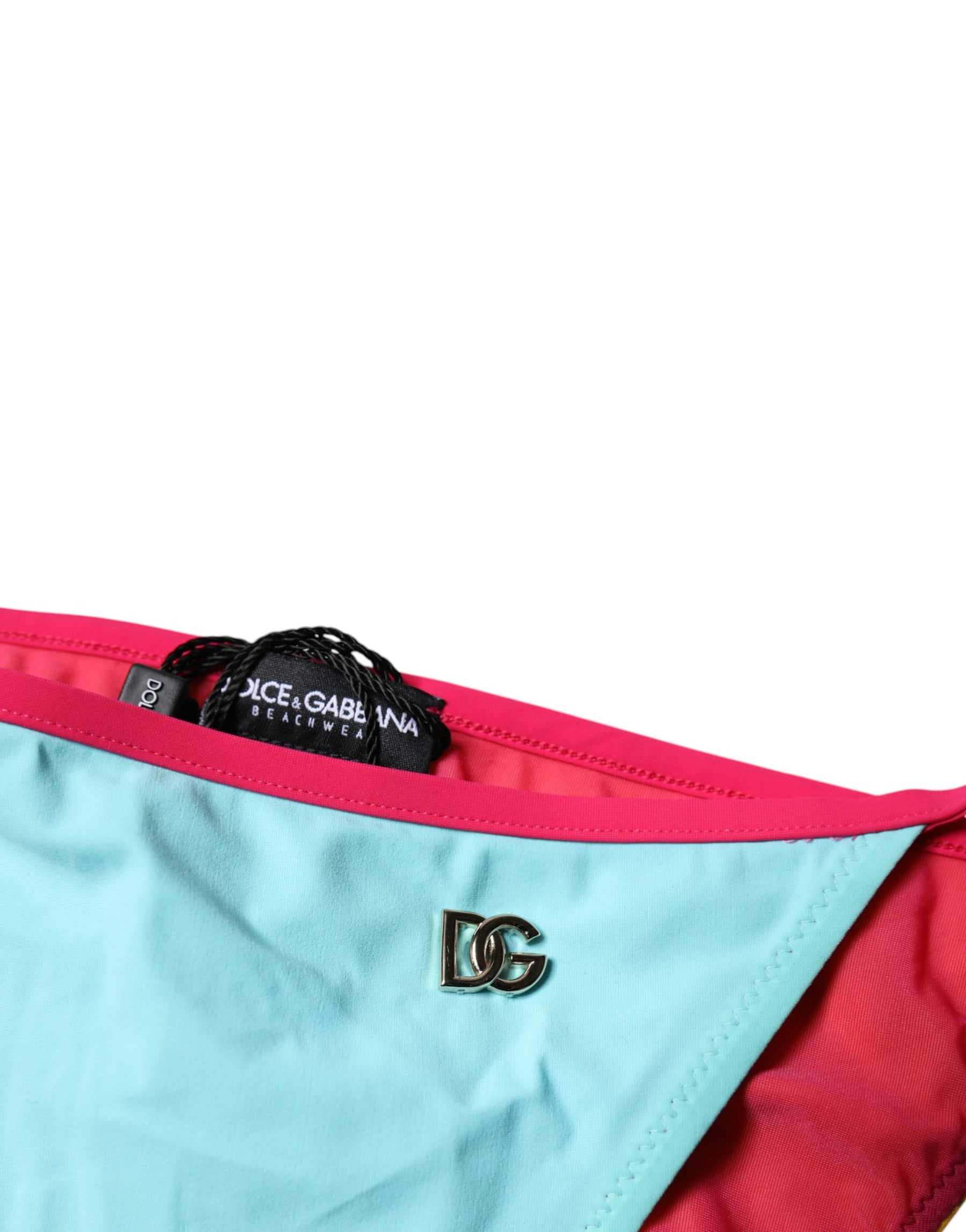 Dolce & Gabbana Multicolor Logo Swimsuit Bikini Bottom Swimwear | Regal Royce