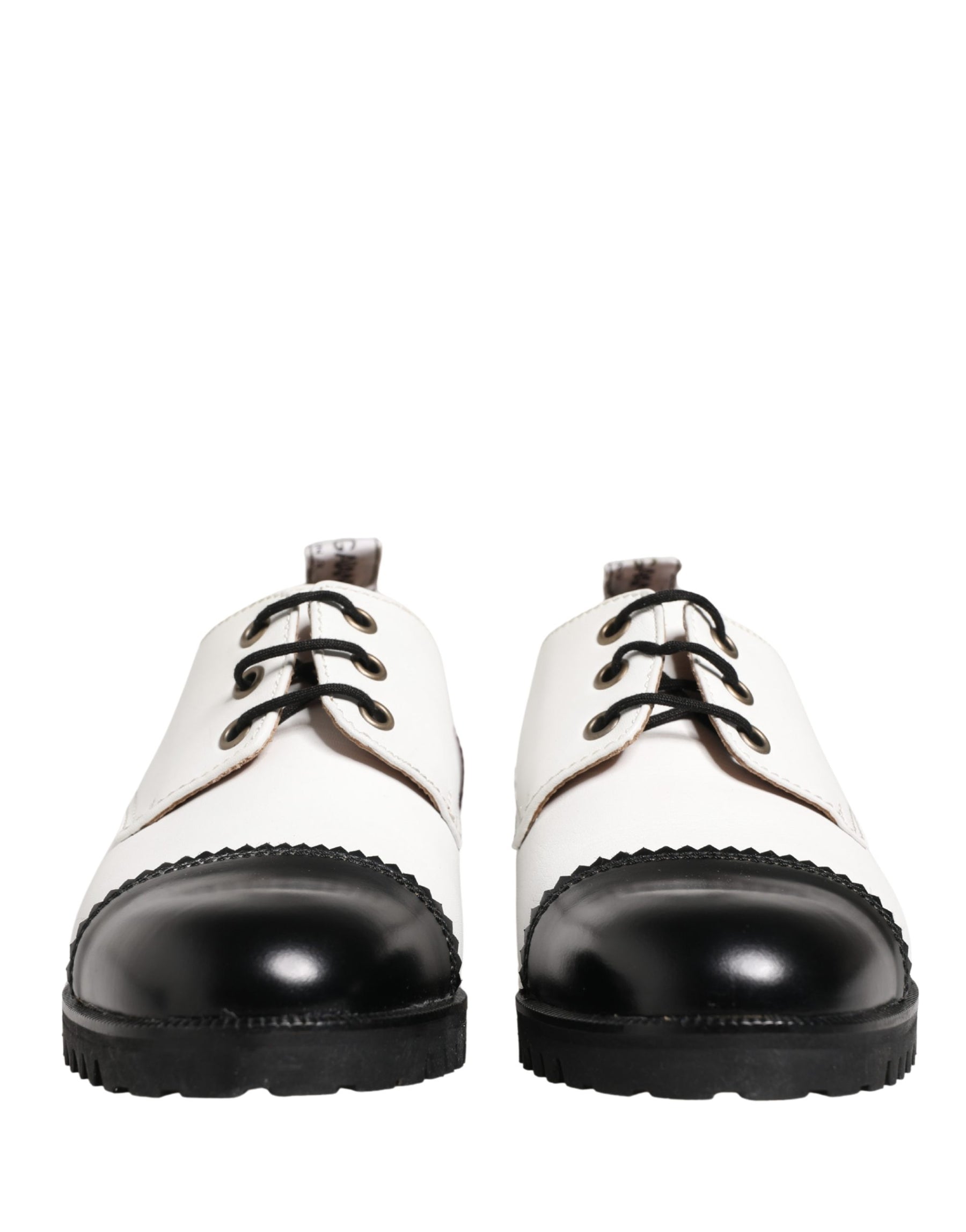 Cesare Paciotti Black White Leather Derby Shoes | Regal Royce