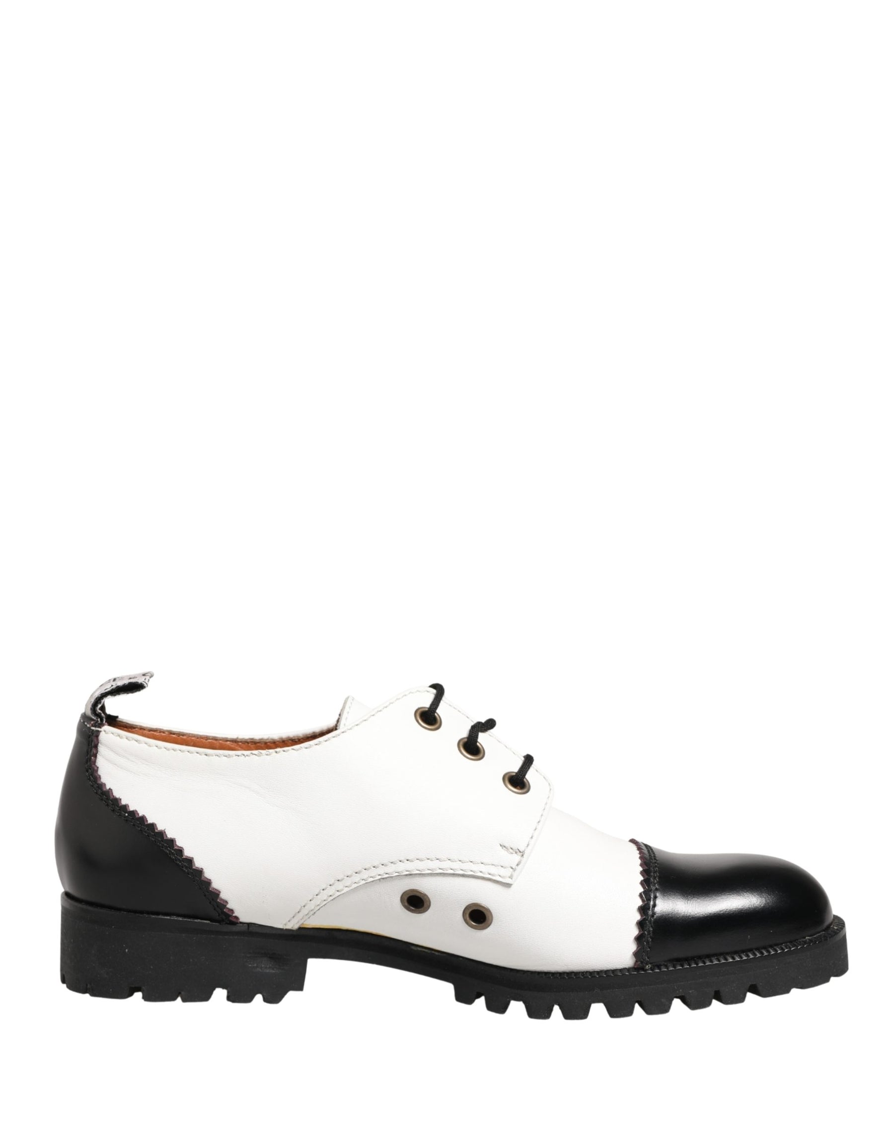 Cesare Paciotti Black White Leather Derby Shoes | Regal Royce