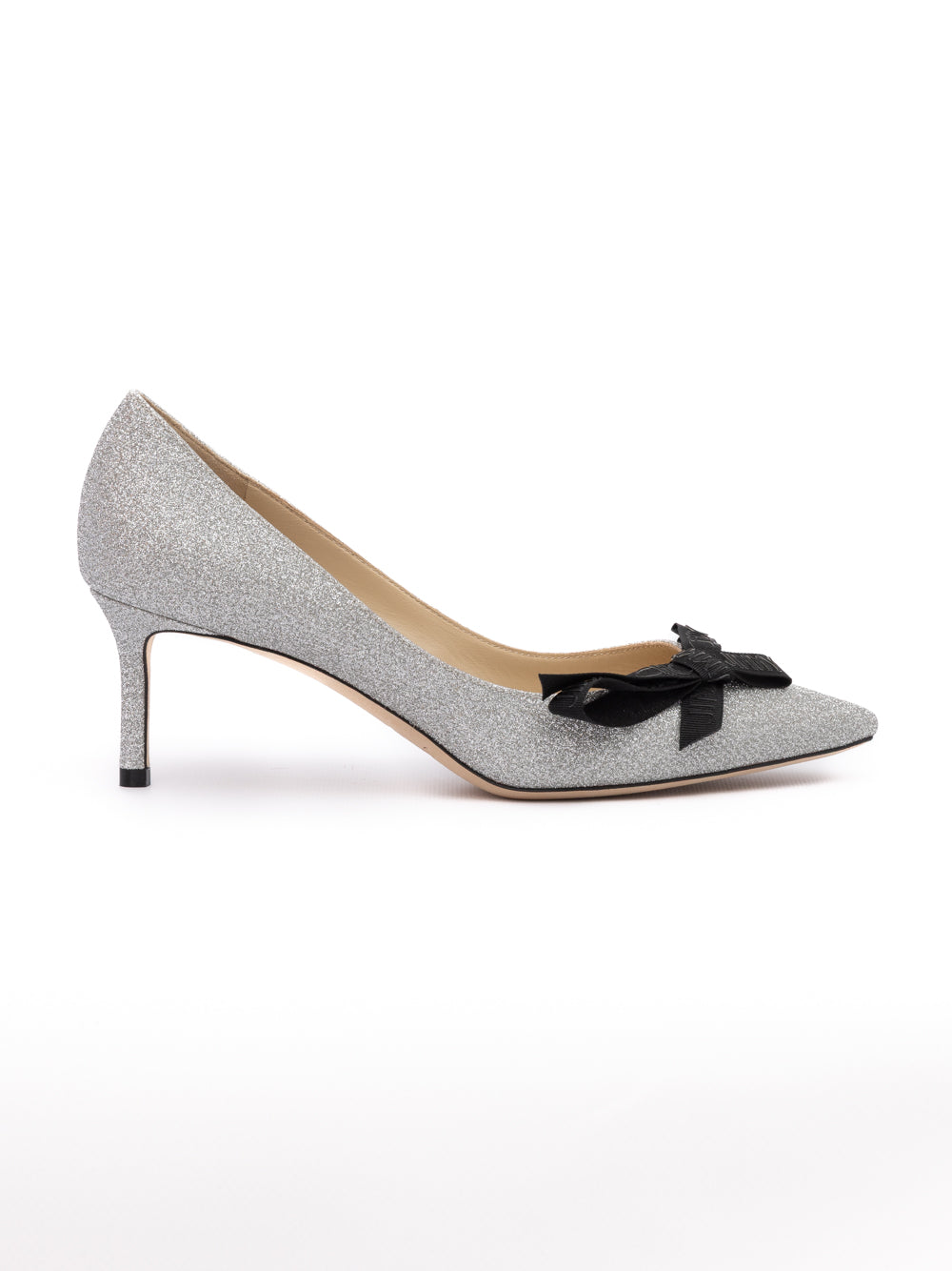 Jimmy Choo Silver Fine Glitter Fabric Romy 60 Pumps | Regal Royce