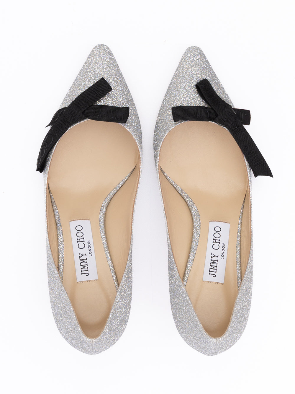 Jimmy Choo Silver Fine Glitter Fabric Romy 60 Pumps | Regal Royce