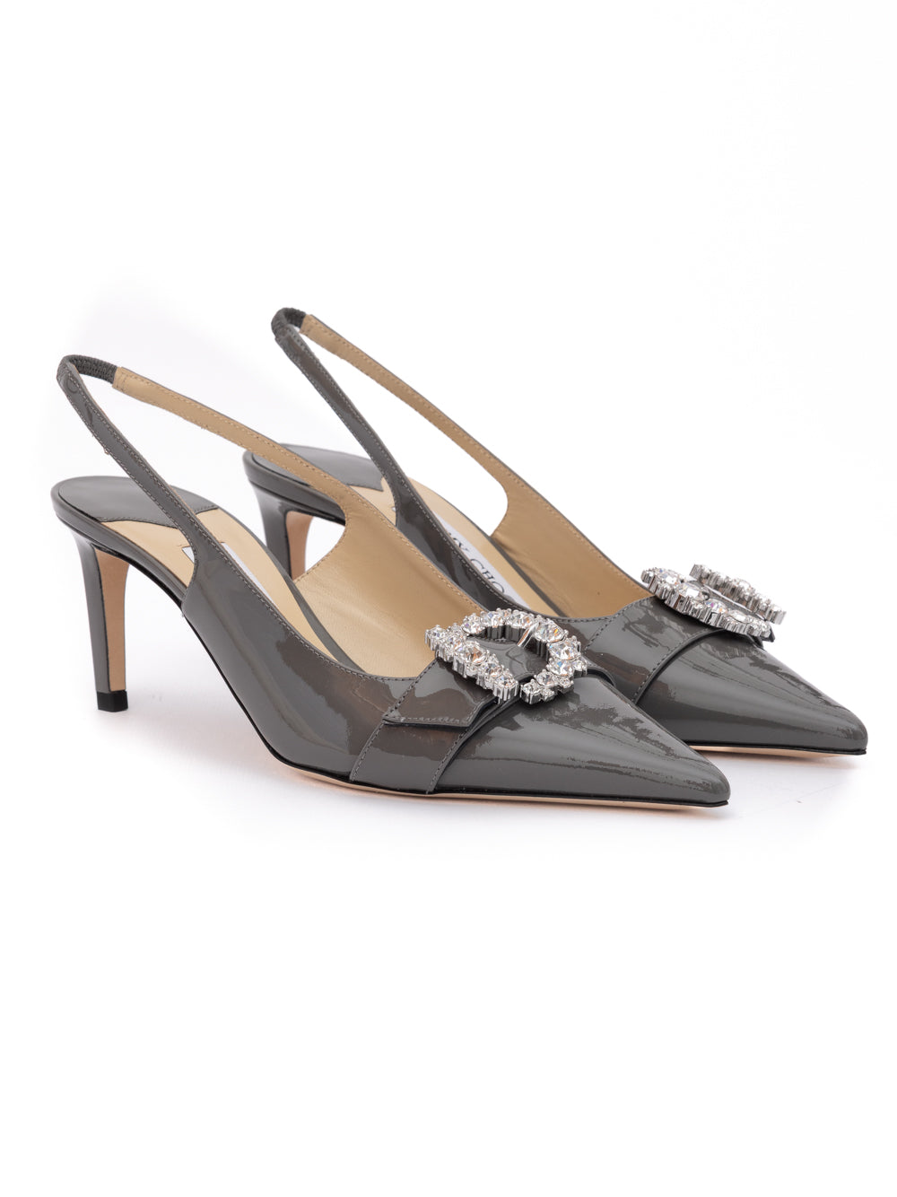 Jimmy Choo Storm Grey Patent Leather Chery SB 65 Pumps | Regal Royce